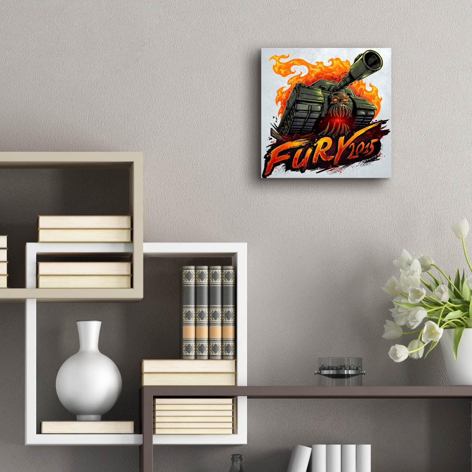 Epic Art 'Skull Tank' by Flyland Designs, Acrylic Glass Wall Art,12x12