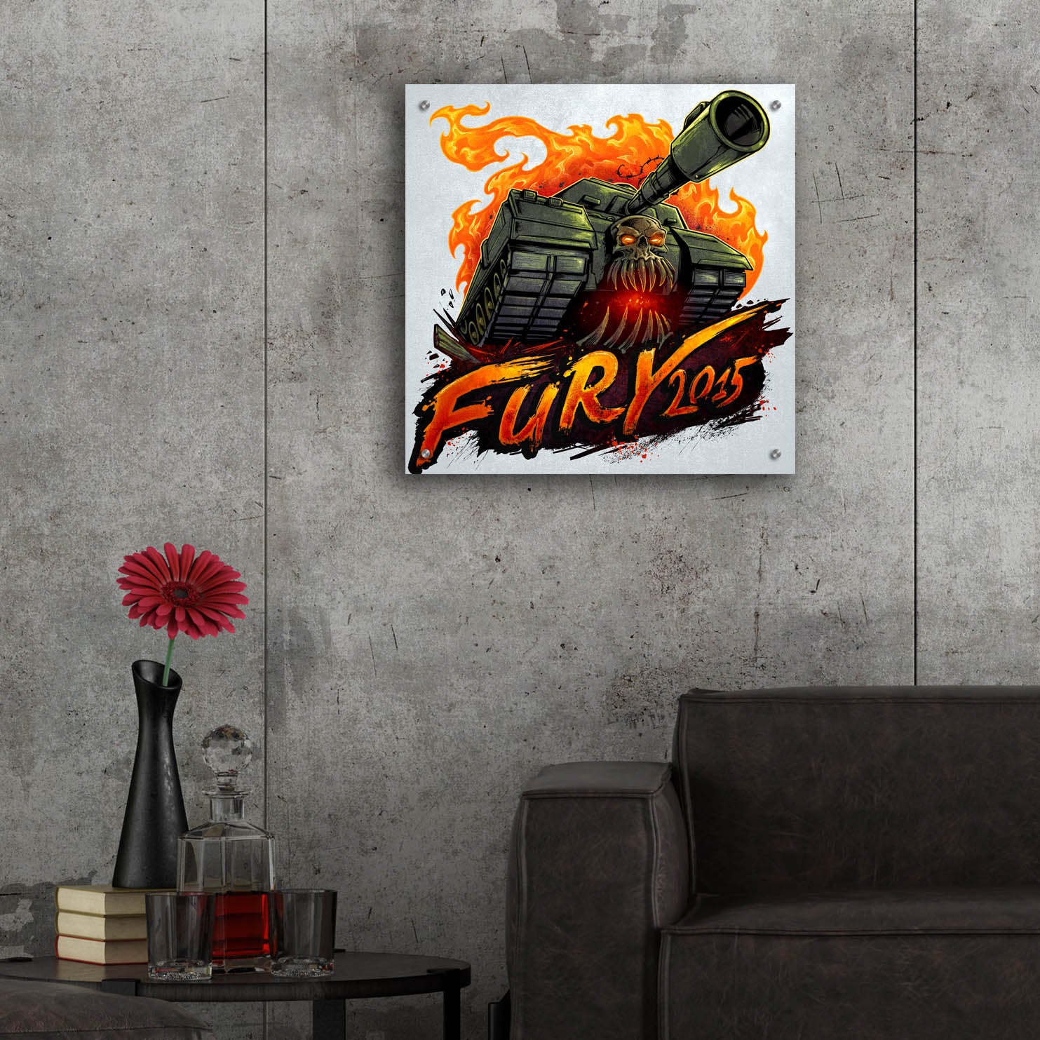 Epic Art 'Skull Tank' by Flyland Designs, Acrylic Glass Wall Art,24x24