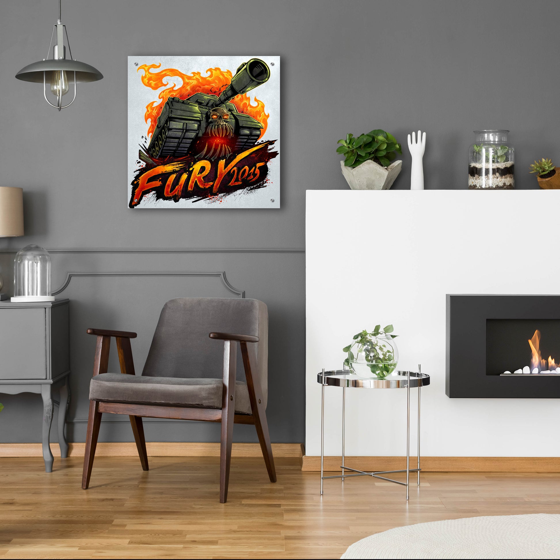 Epic Art 'Skull Tank' by Flyland Designs, Acrylic Glass Wall Art,24x24