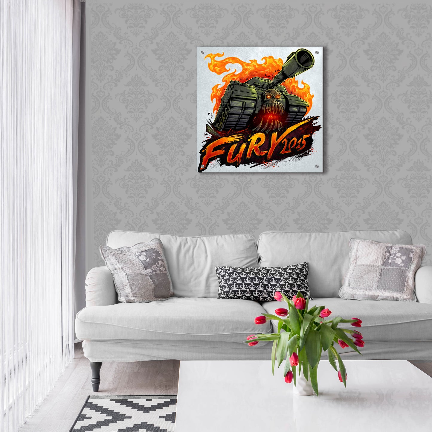 Epic Art 'Skull Tank' by Flyland Designs, Acrylic Glass Wall Art,24x24