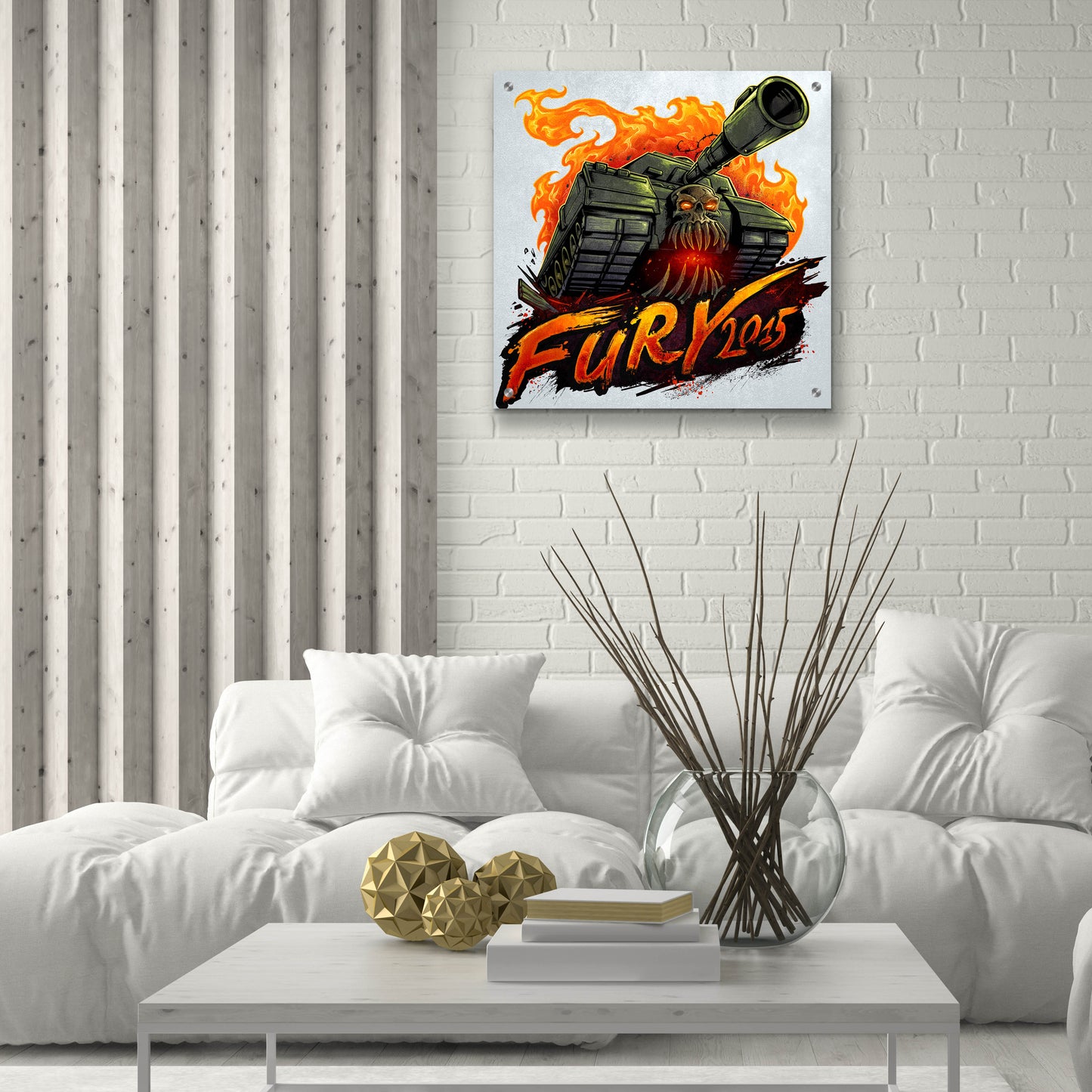 Epic Art 'Skull Tank' by Flyland Designs, Acrylic Glass Wall Art,24x24