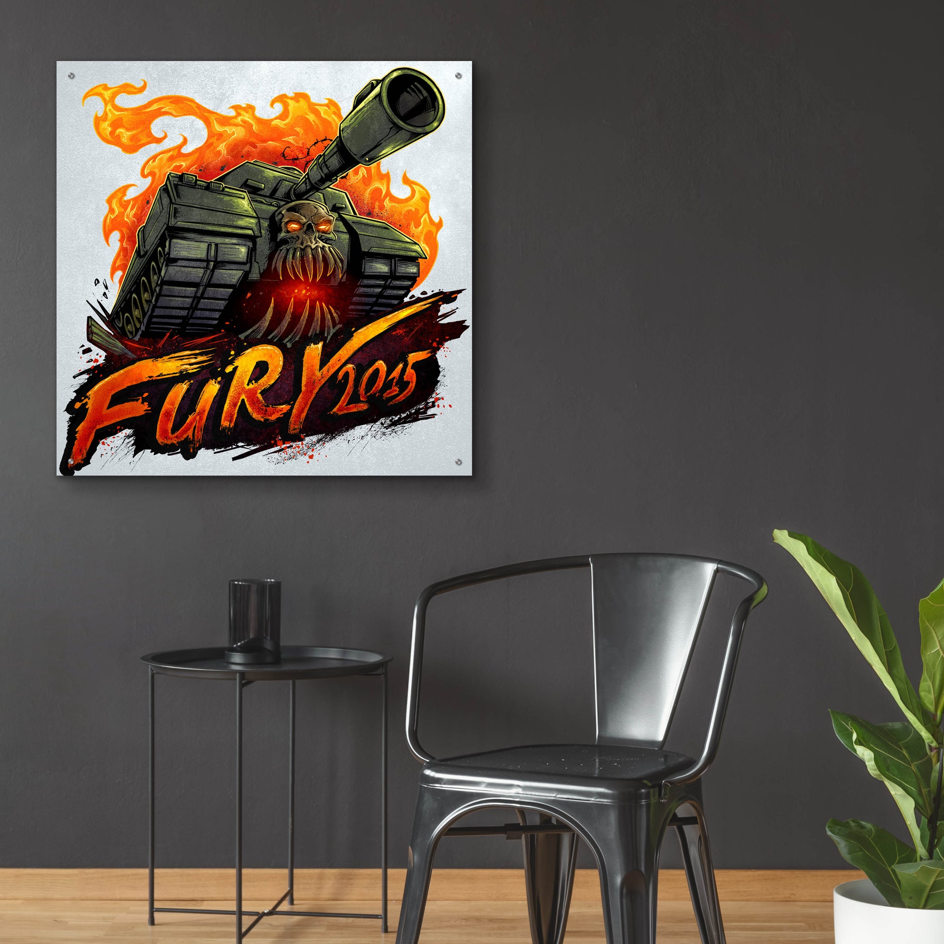 Epic Art 'Skull Tank' by Flyland Designs, Acrylic Glass Wall Art,36x36