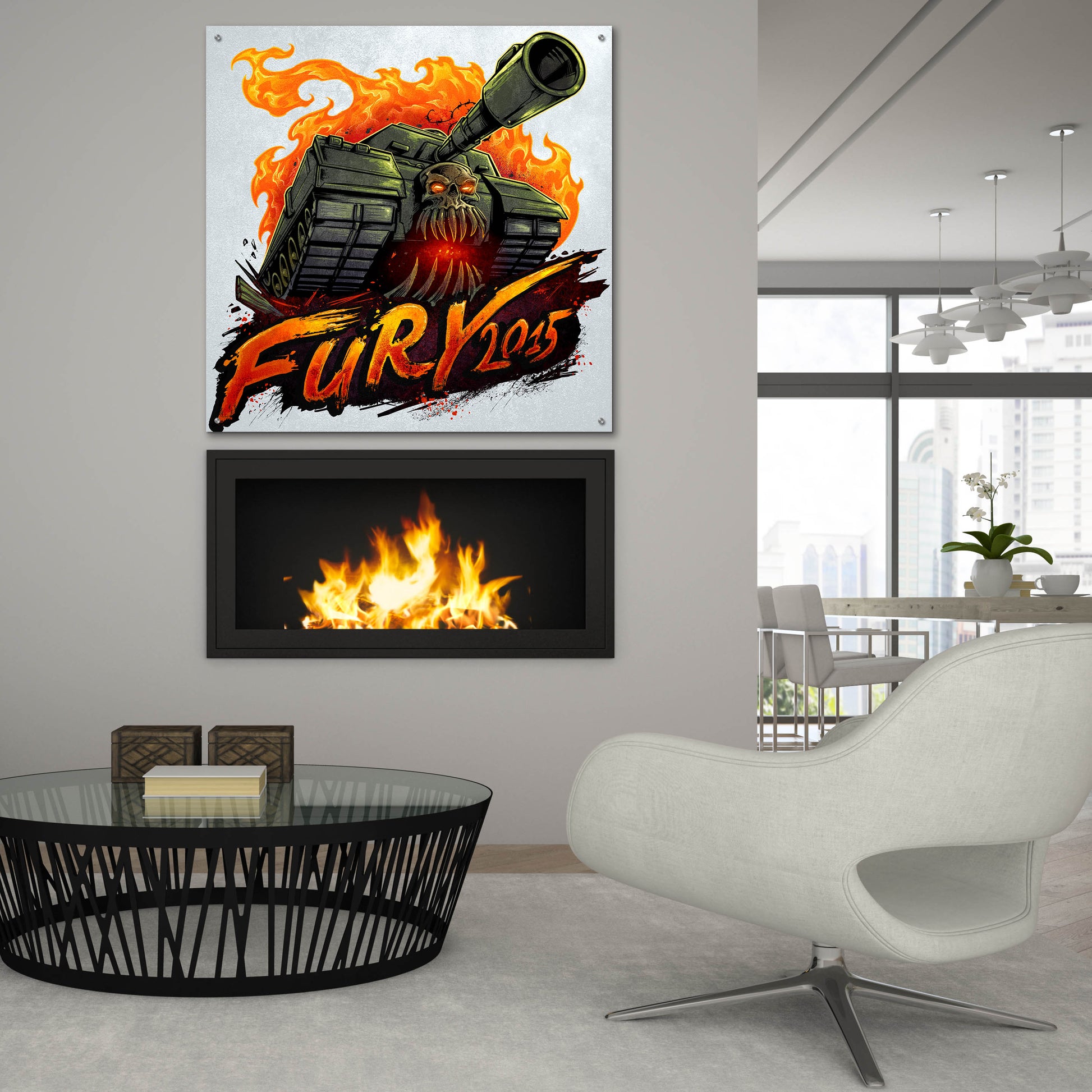 Epic Art 'Skull Tank' by Flyland Designs, Acrylic Glass Wall Art,36x36