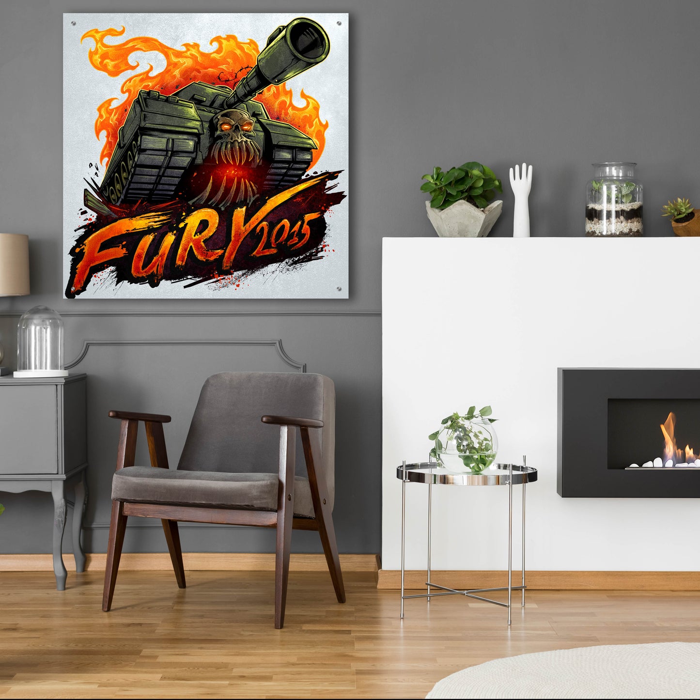 Epic Art 'Skull Tank' by Flyland Designs, Acrylic Glass Wall Art,36x36