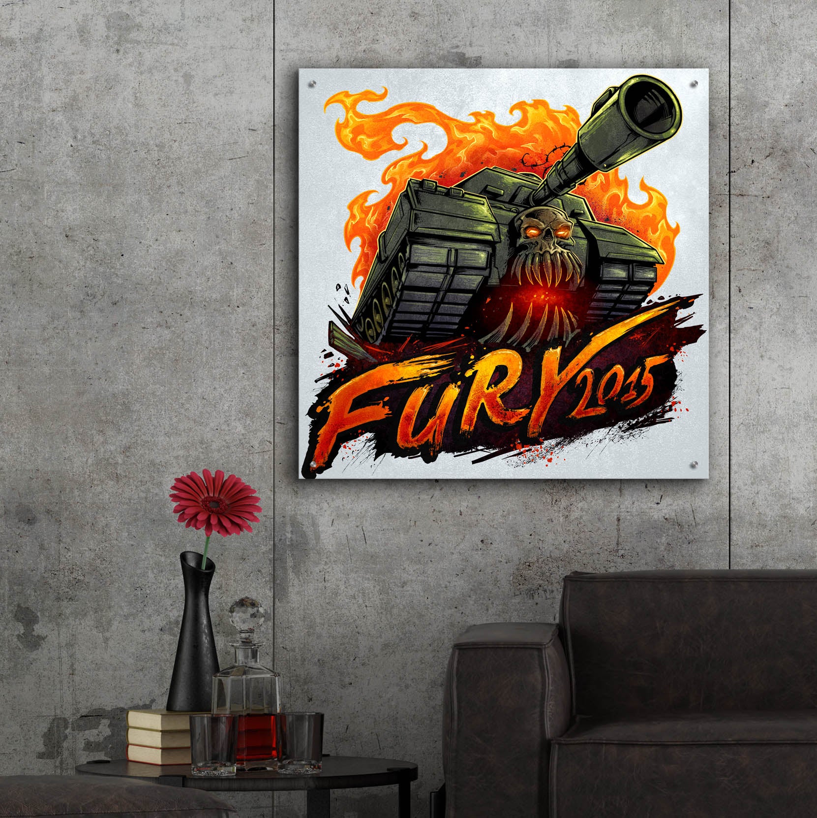 Epic Art 'Skull Tank' by Flyland Designs, Acrylic Glass Wall Art,36x36