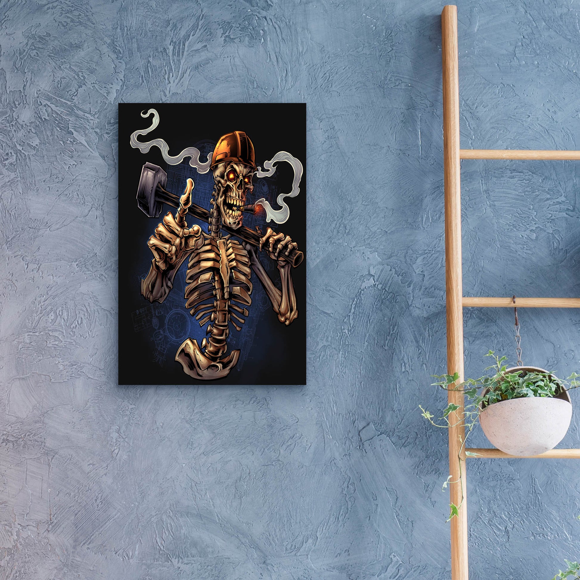 Epic Art 'Sledgehammer Skeleton Licensing' by Flyland Designs, Acrylic Glass Wall Art,16x24