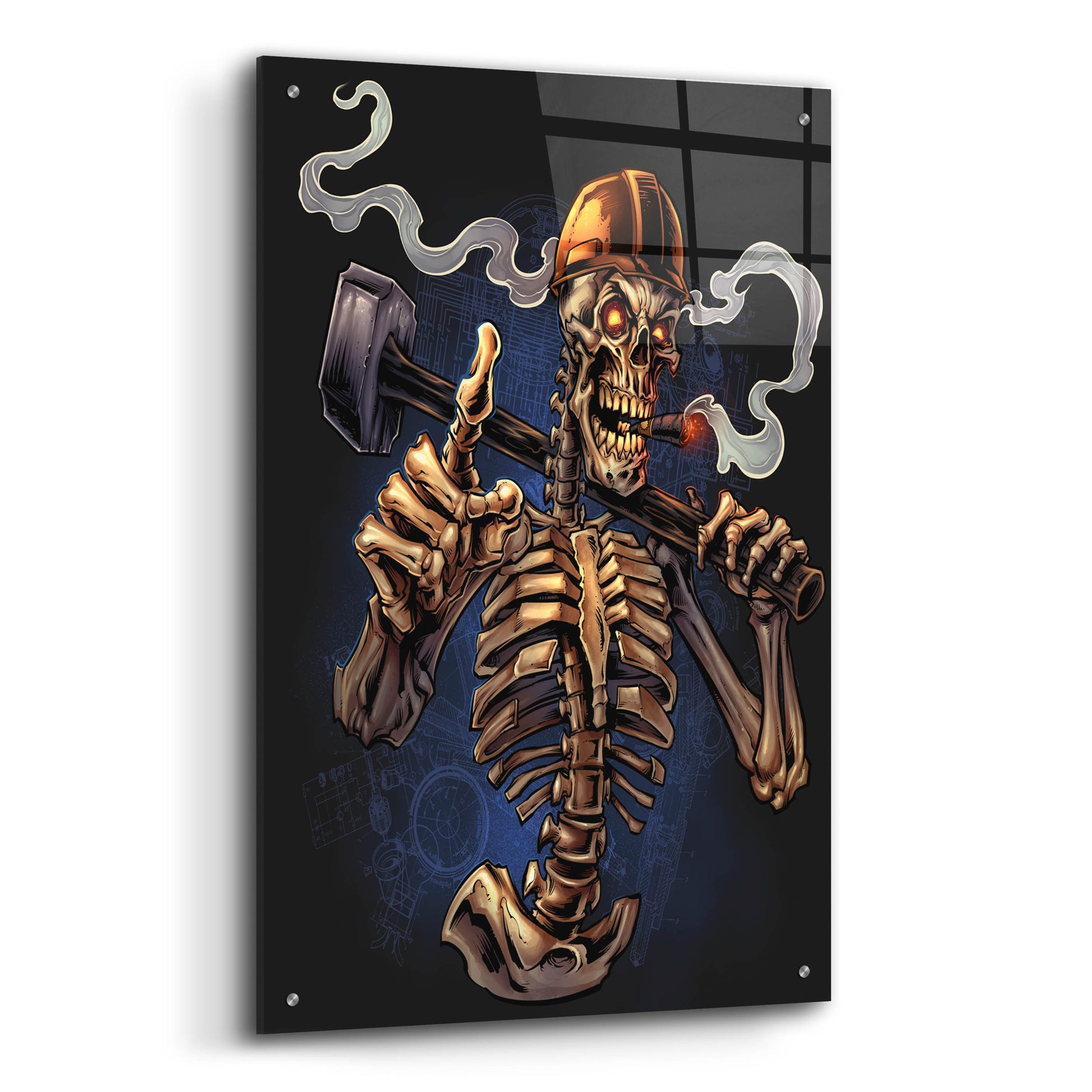 Epic Art 'Sledgehammer Skeleton Licensing' by Flyland Designs, Acrylic Glass Wall Art,24x36
