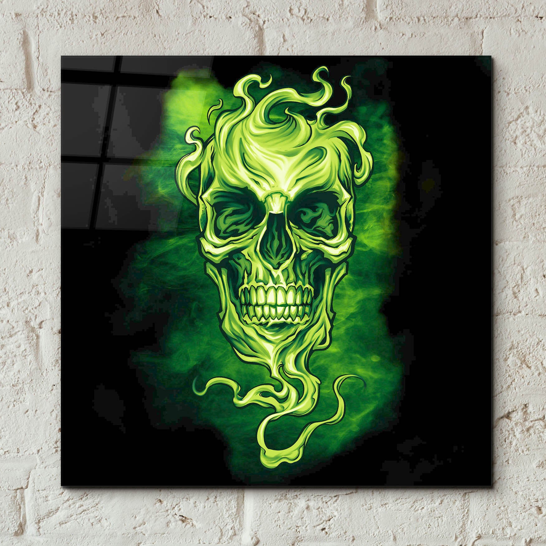 Epic Art 'Smoky Skull' by Flyland Designs, Acrylic Glass Wall Art,12x12