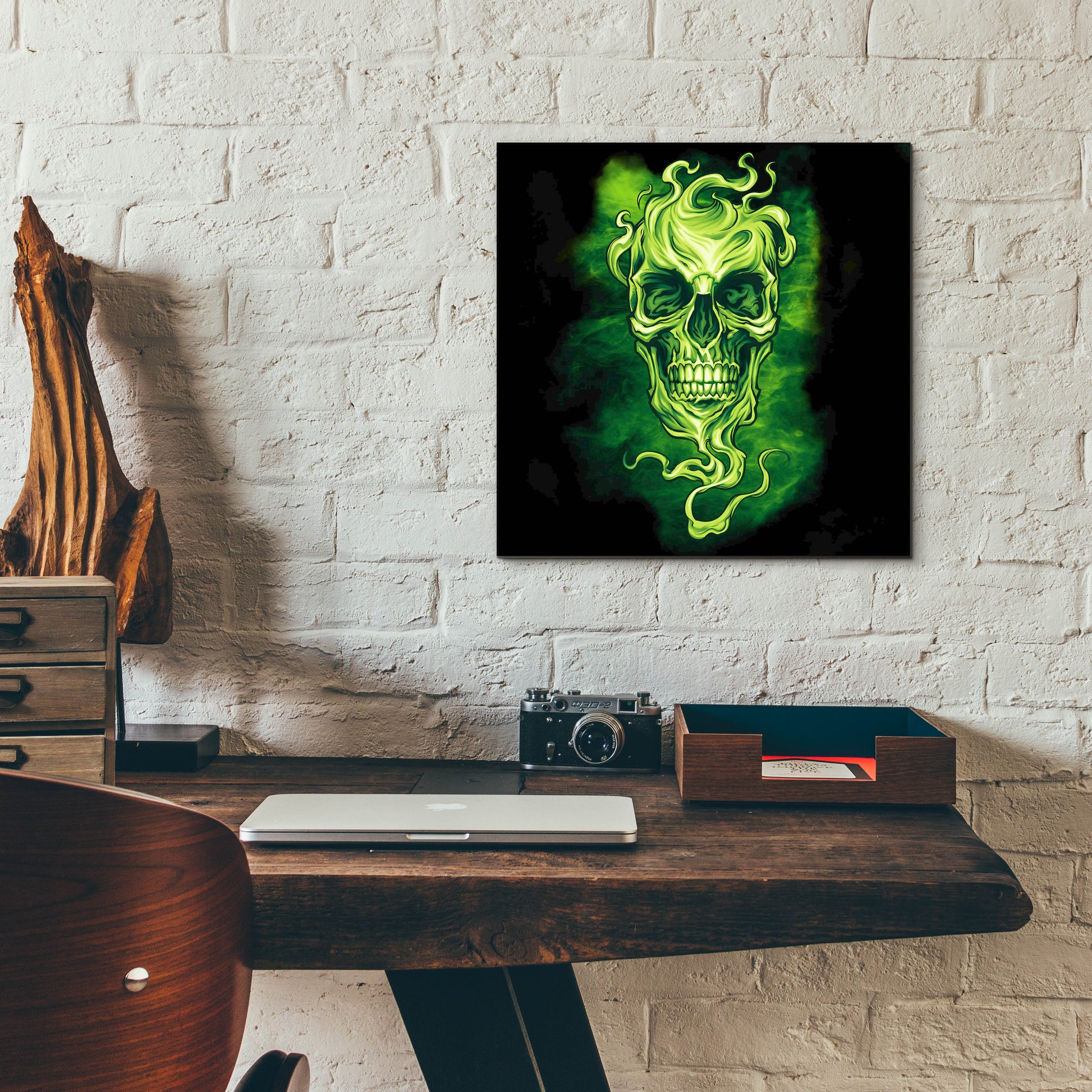 Epic Art 'Smoky Skull' by Flyland Designs, Acrylic Glass Wall Art,12x12