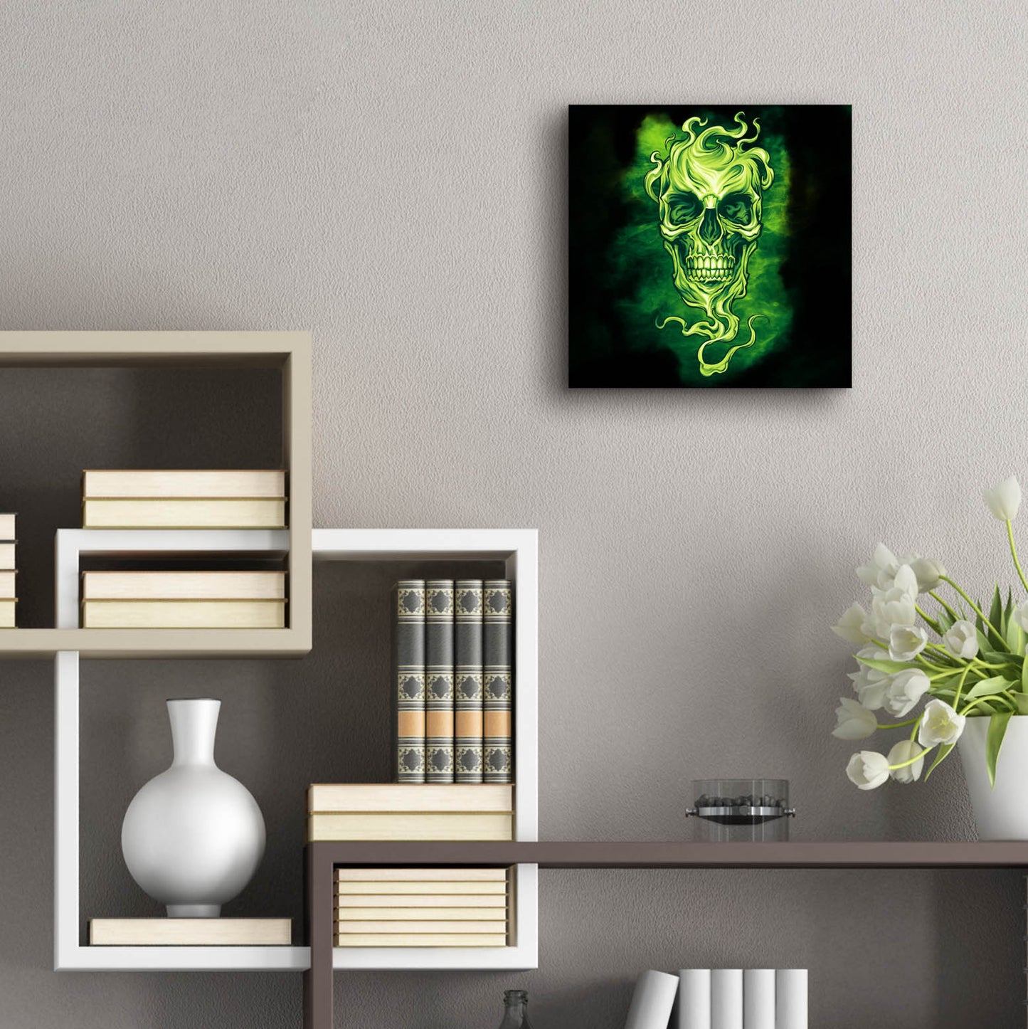 Epic Art 'Smoky Skull' by Flyland Designs, Acrylic Glass Wall Art,12x12