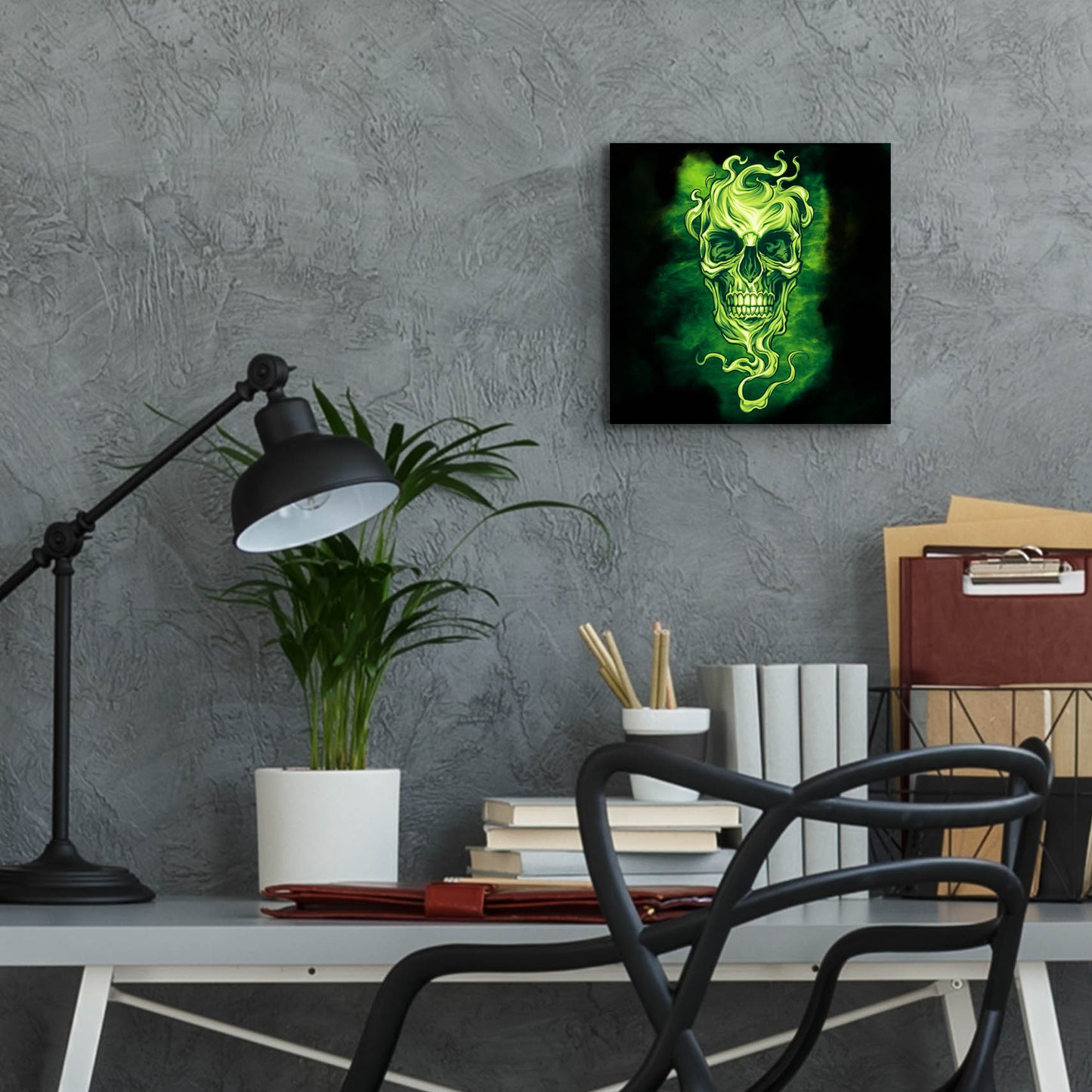 Epic Art 'Smoky Skull' by Flyland Designs, Acrylic Glass Wall Art,12x12