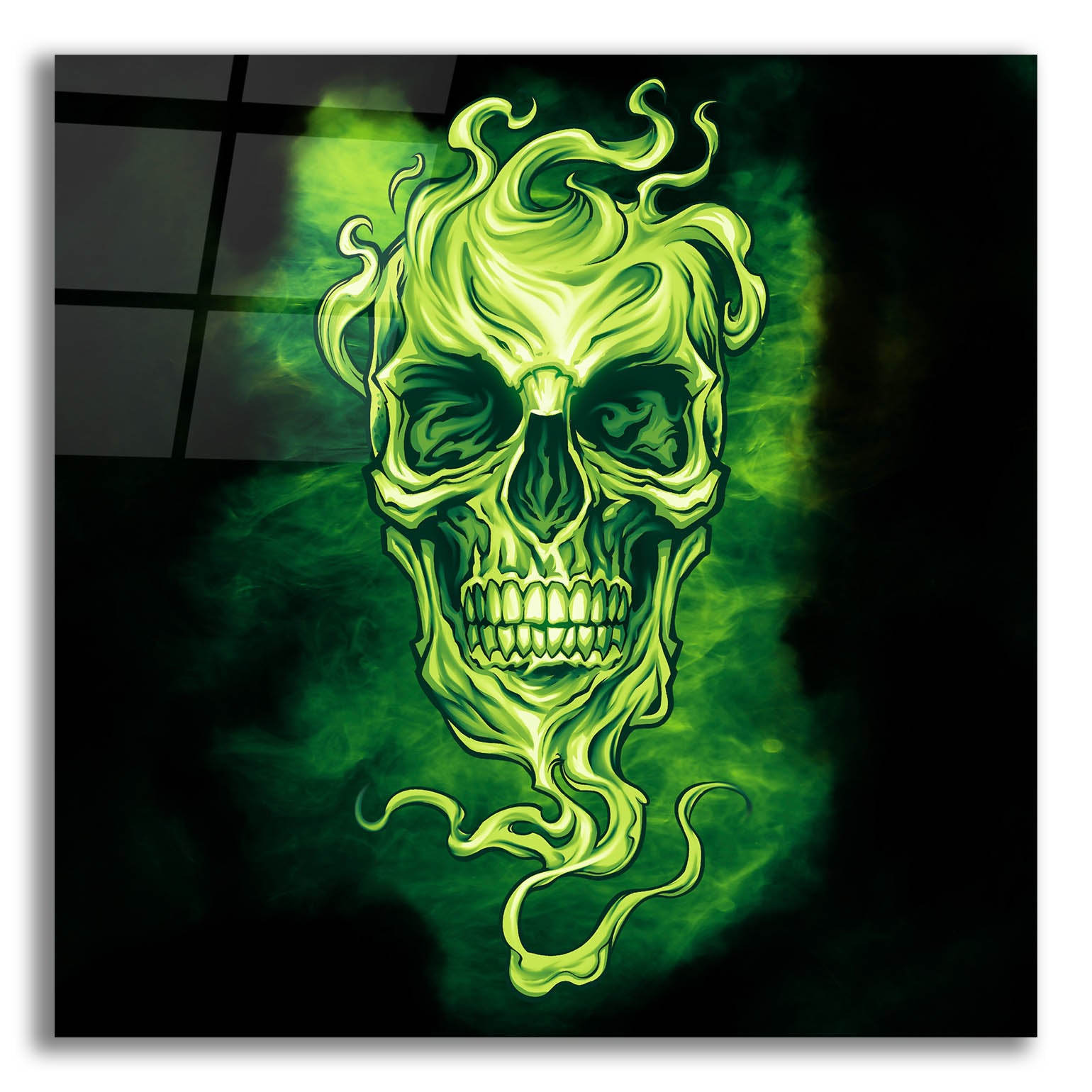 Epic Art 'Smoky Skull' by Flyland Designs, Acrylic Glass Wall Art,12x12