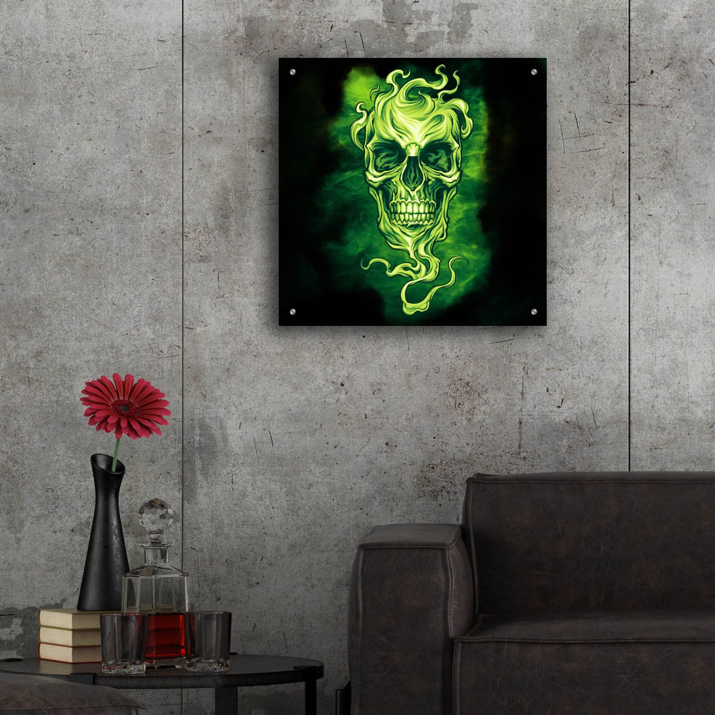 Epic Art 'Smoky Skull' by Flyland Designs, Acrylic Glass Wall Art,24x24