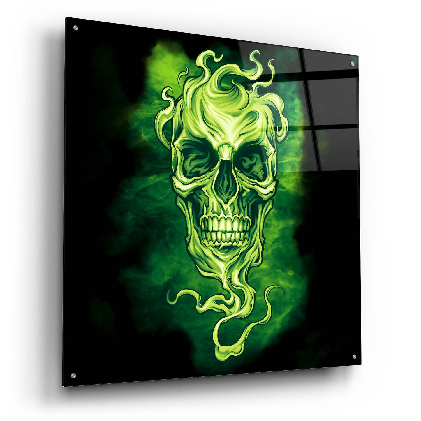 Epic Art 'Smoky Skull' by Flyland Designs, Acrylic Glass Wall Art,36x36