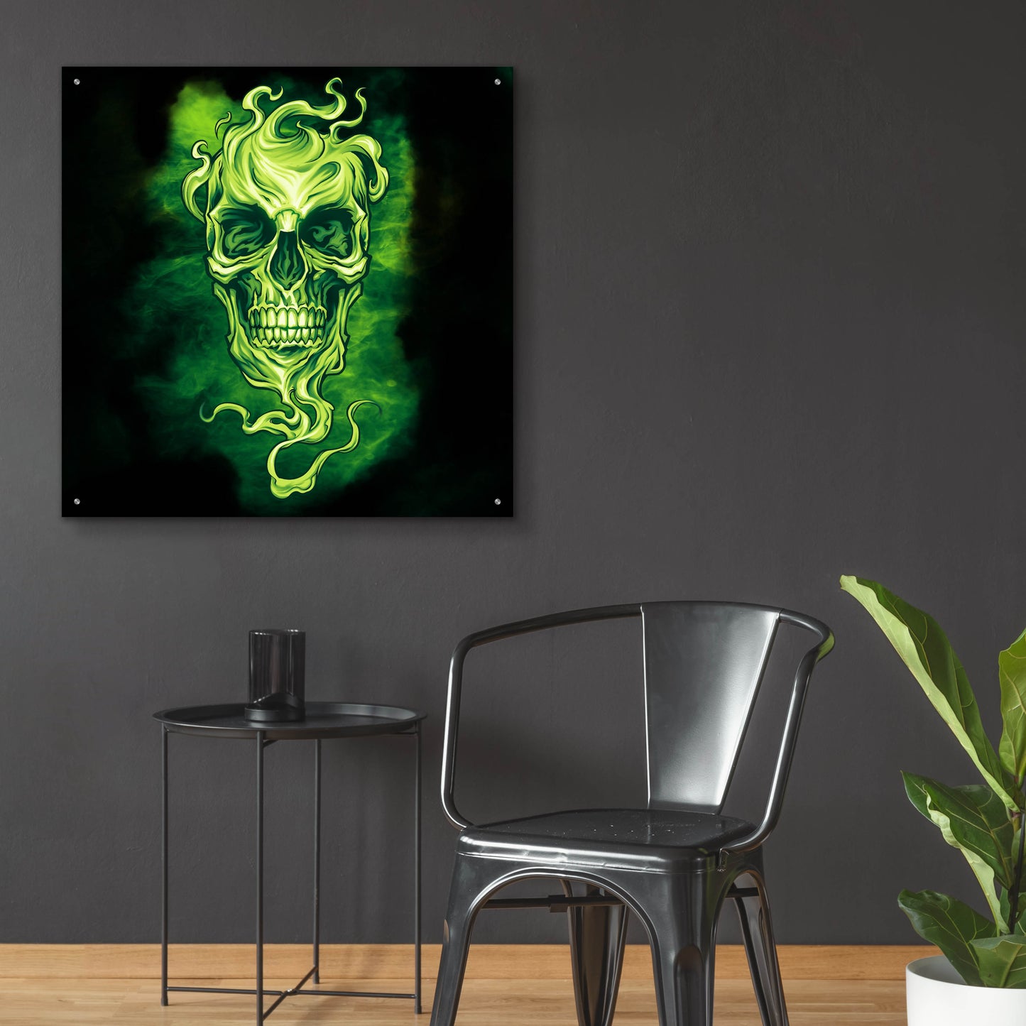 Epic Art 'Smoky Skull' by Flyland Designs, Acrylic Glass Wall Art,36x36