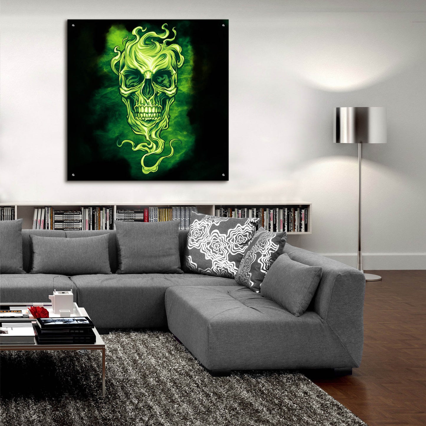 Epic Art 'Smoky Skull' by Flyland Designs, Acrylic Glass Wall Art,36x36