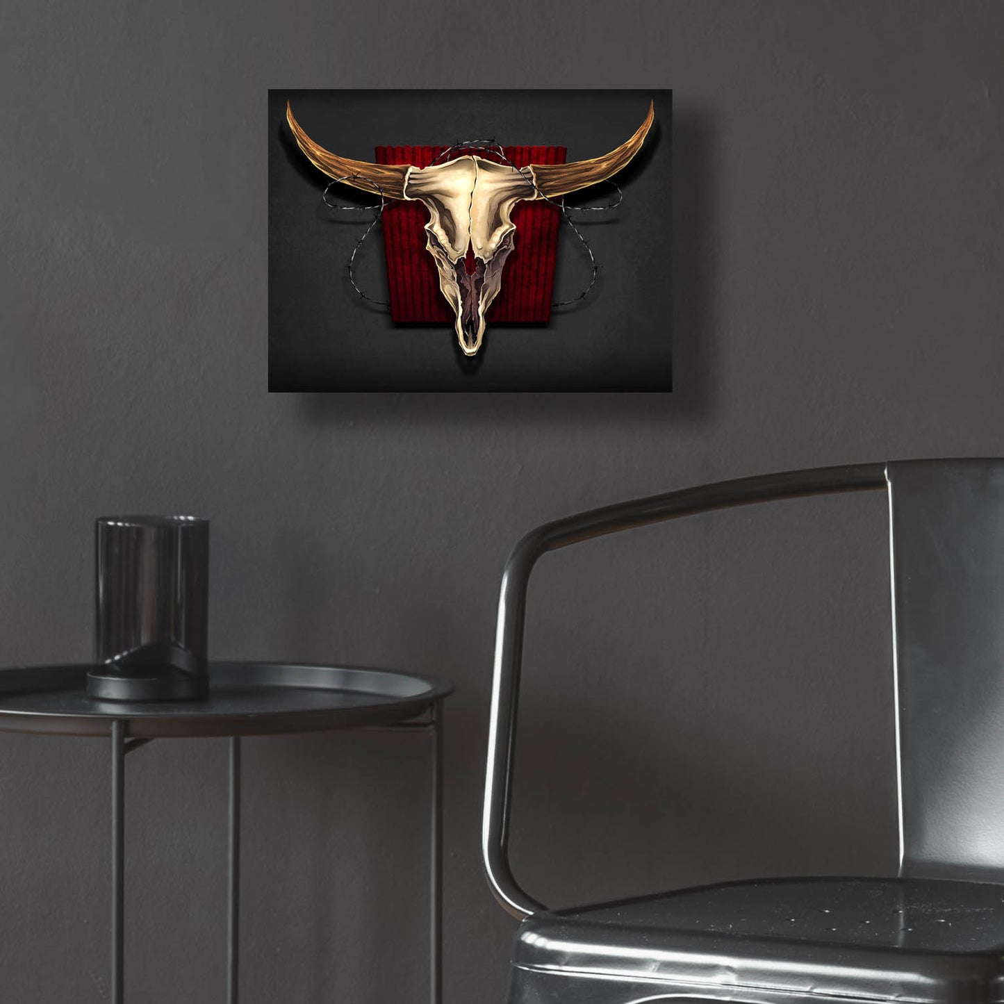 Epic Art 'Steer Skull 01' by Flyland Designs, Acrylic Glass Wall Art,16x12