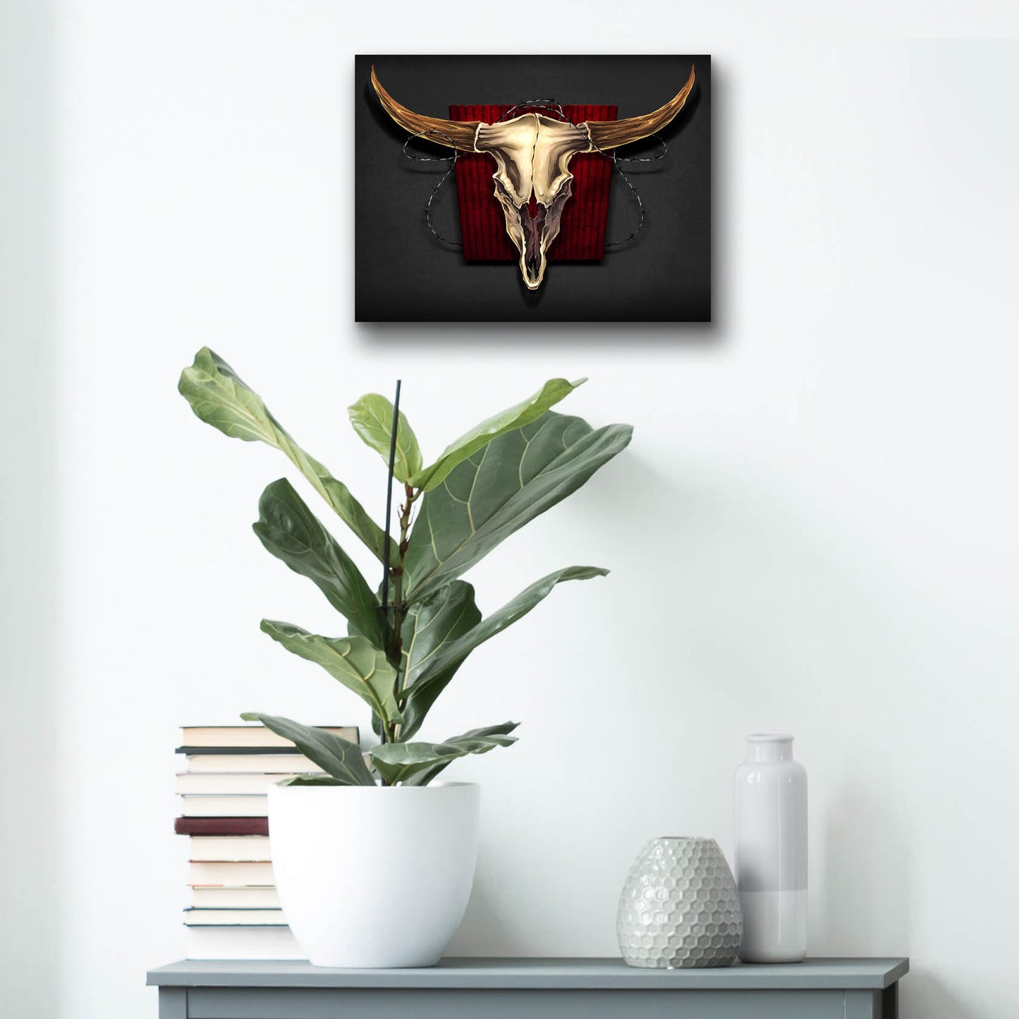 Epic Art 'Steer Skull 01' by Flyland Designs, Acrylic Glass Wall Art,16x12