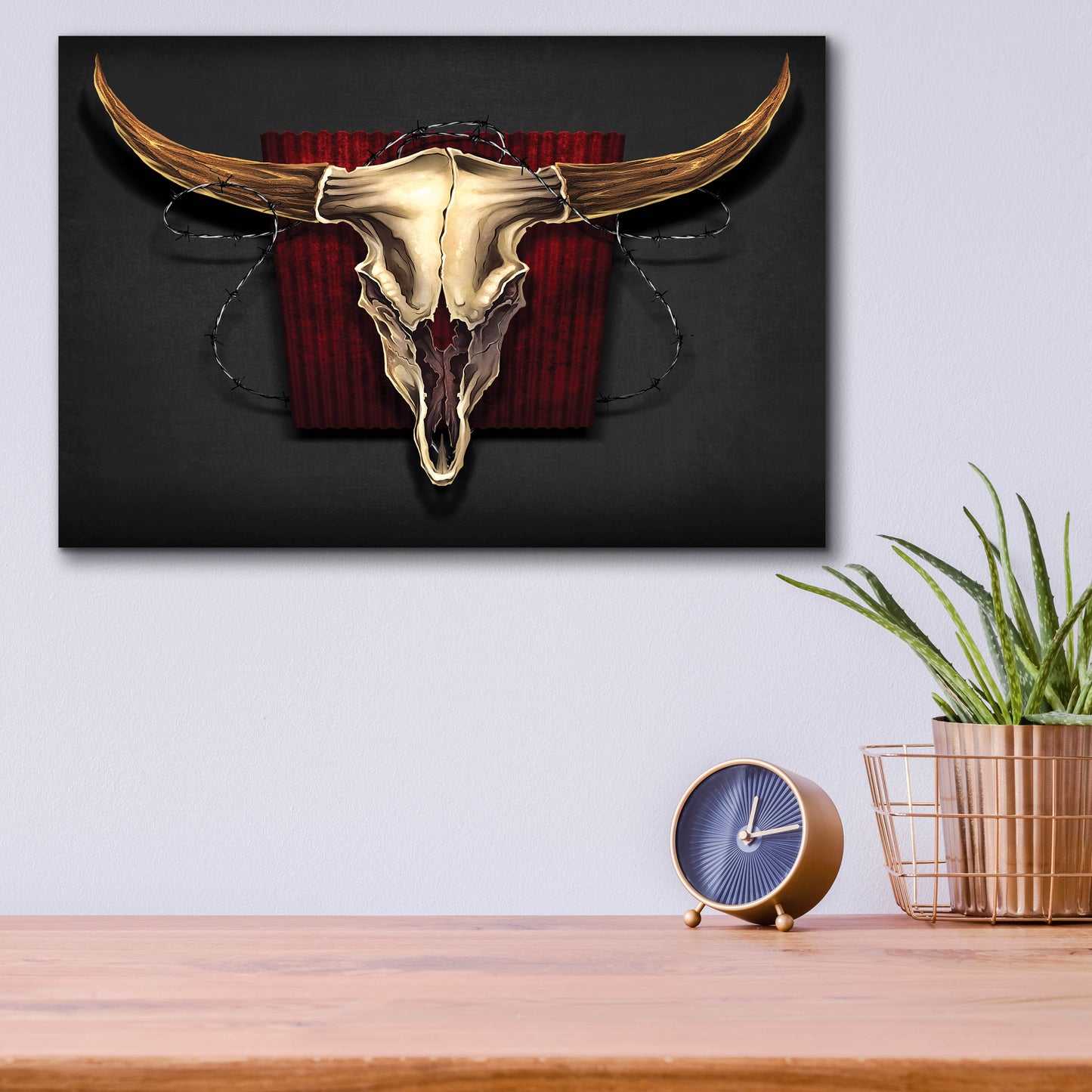 Epic Art 'Steer Skull 01' by Flyland Designs, Acrylic Glass Wall Art,16x12