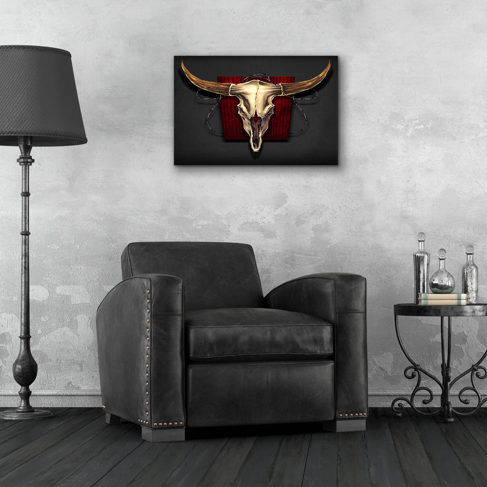 Epic Art 'Steer Skull 01' by Flyland Designs, Acrylic Glass Wall Art,24x16