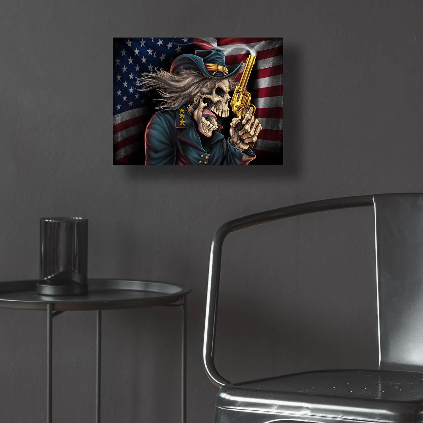 Epic Art 'Yankee Skull General' by Flyland Designs, Acrylic Glass Wall Art,16x12