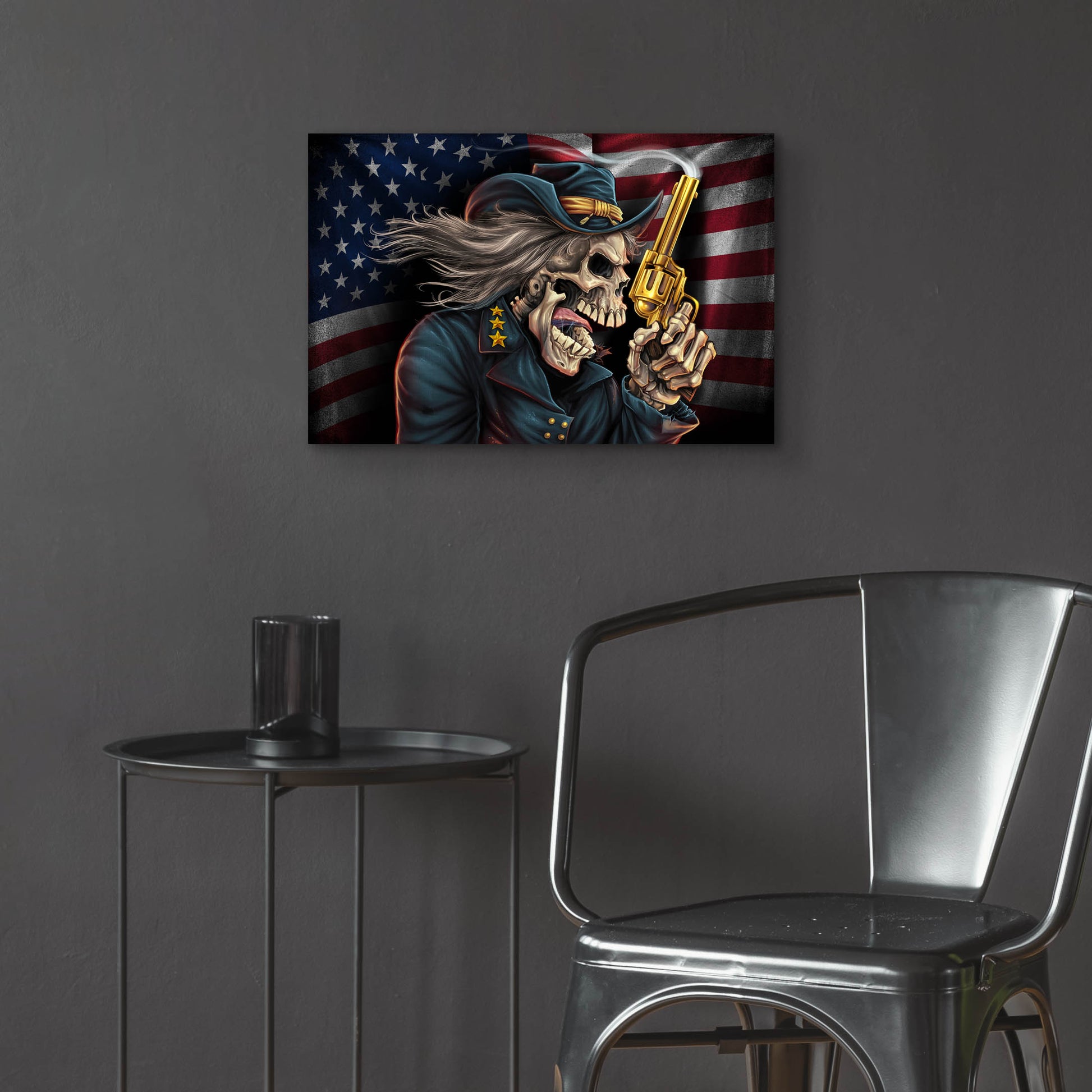 Epic Art 'Yankee Skull General' by Flyland Designs, Acrylic Glass Wall Art,24x16