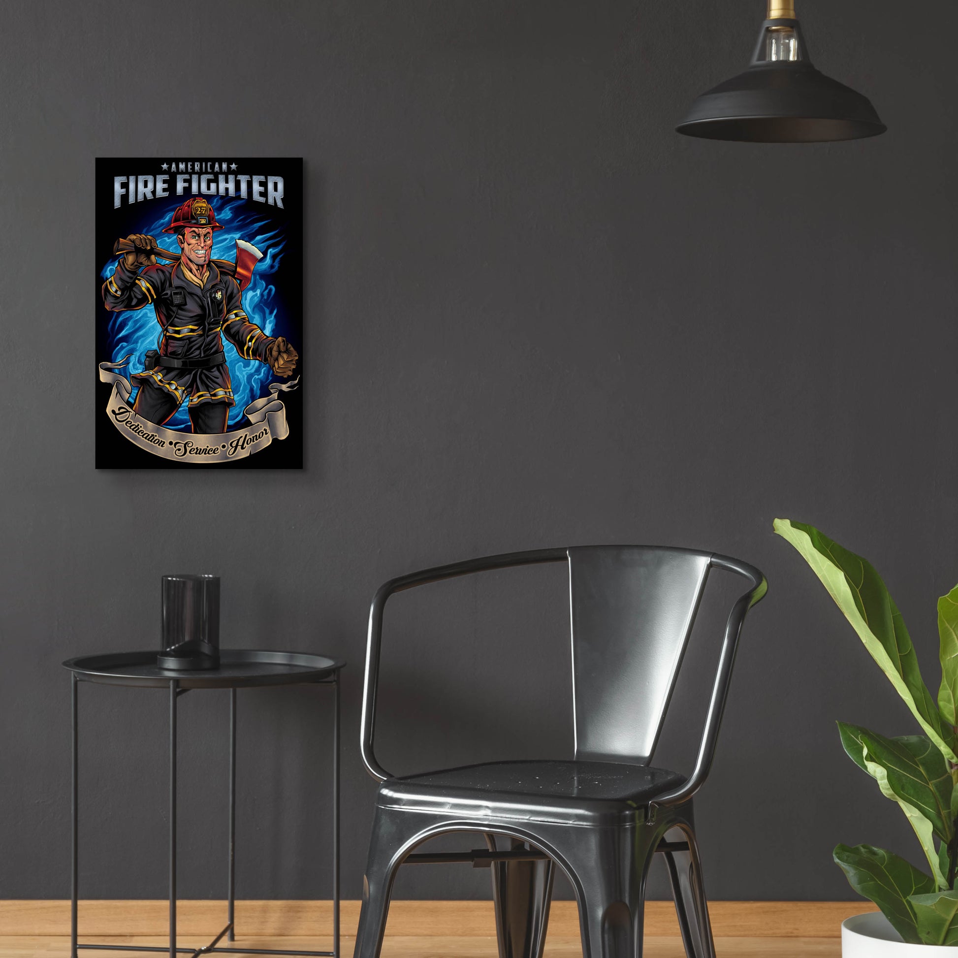 Epic Art 'Firefighter Human Template' by Flyland Designs, Acrylic Glass Wall Art,16x24