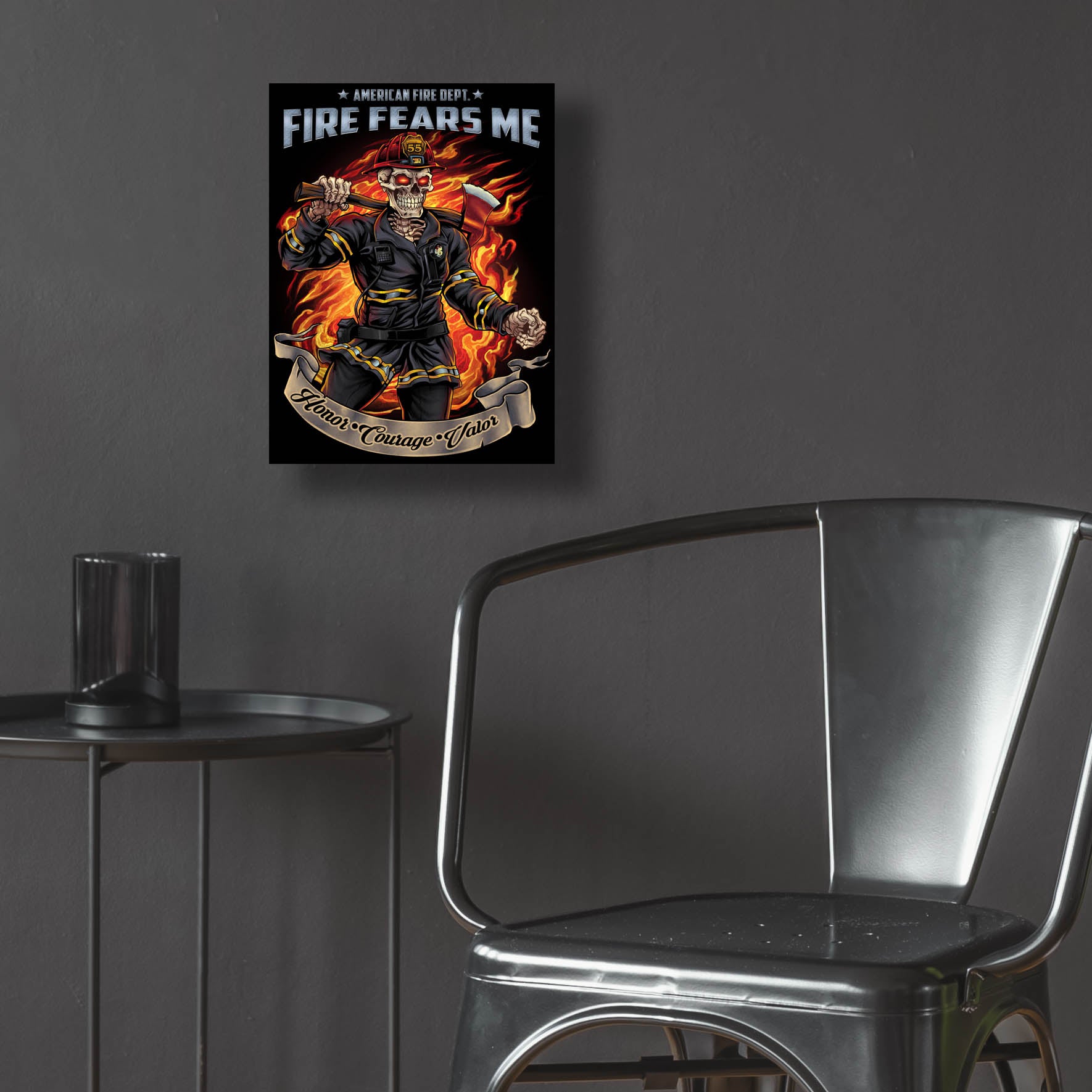 Epic Art 'Firefighter Template' by Flyland Designs, Acrylic Glass Wall Art,12x16