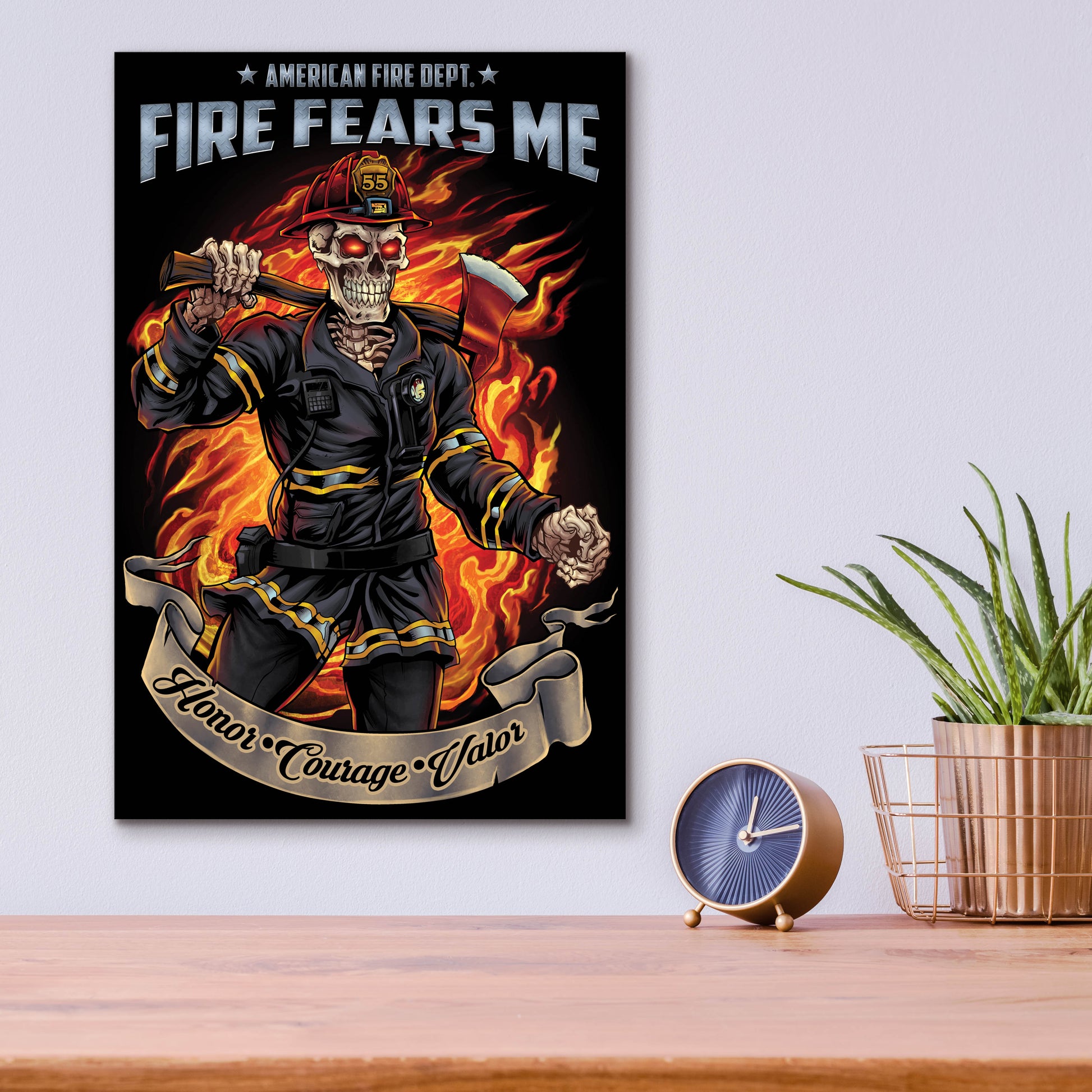 Epic Art 'Firefighter Template' by Flyland Designs, Acrylic Glass Wall Art,12x16