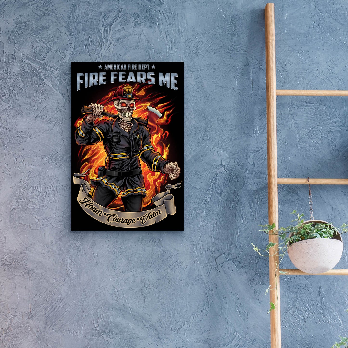 Epic Art 'Firefighter Template' by Flyland Designs, Acrylic Glass Wall Art,16x24