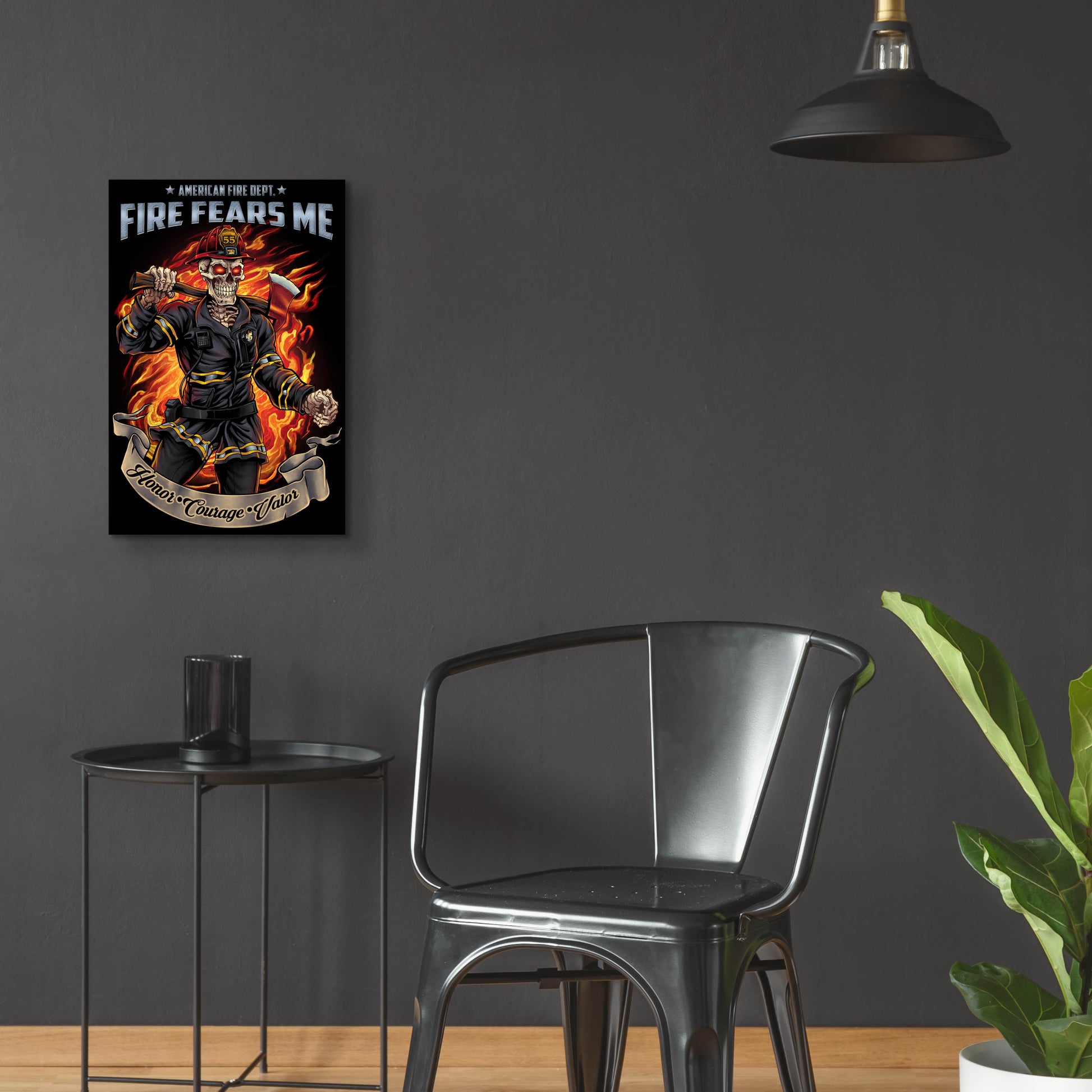 Epic Art 'Firefighter Template' by Flyland Designs, Acrylic Glass Wall Art,16x24