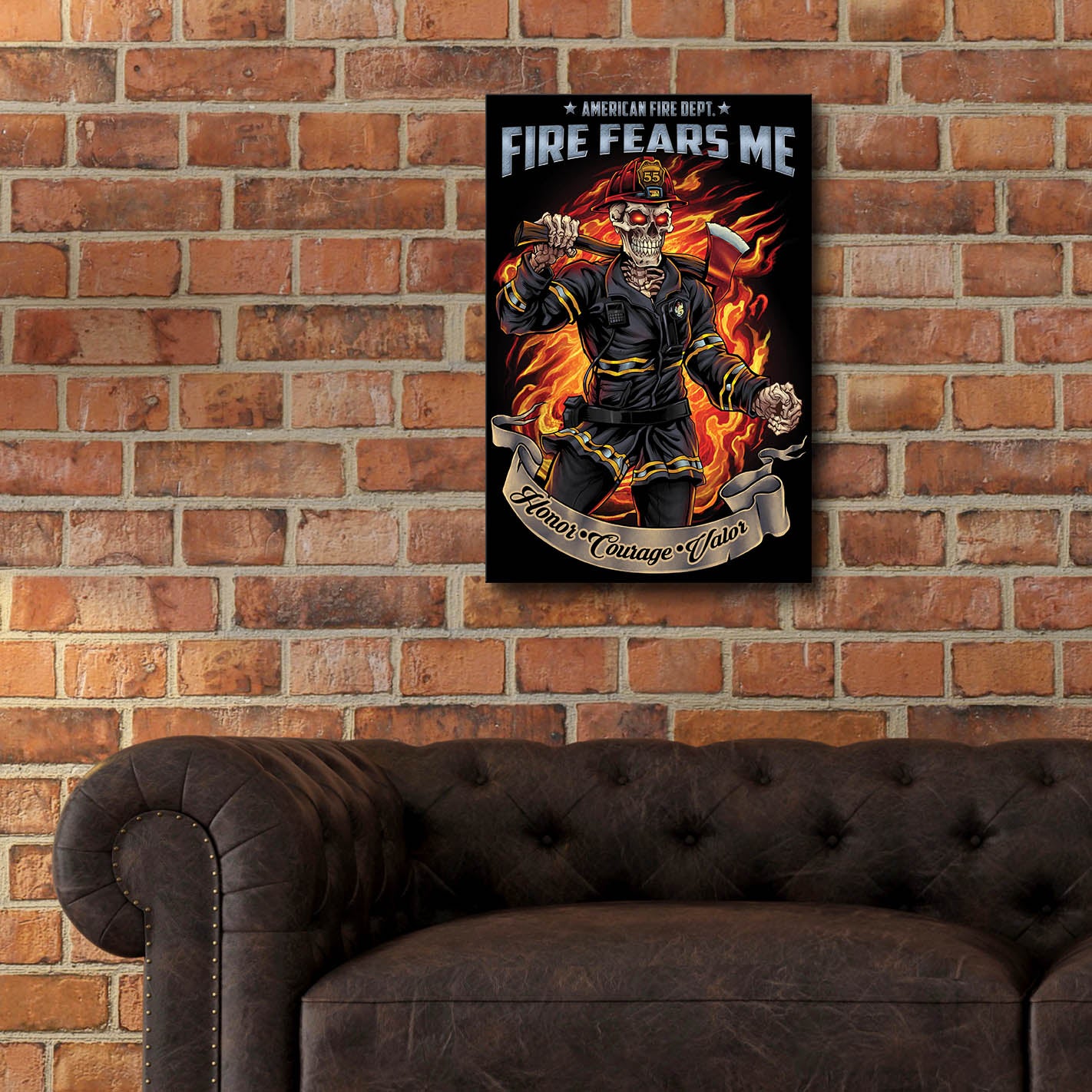 Epic Art 'Firefighter Template' by Flyland Designs, Acrylic Glass Wall Art,16x24