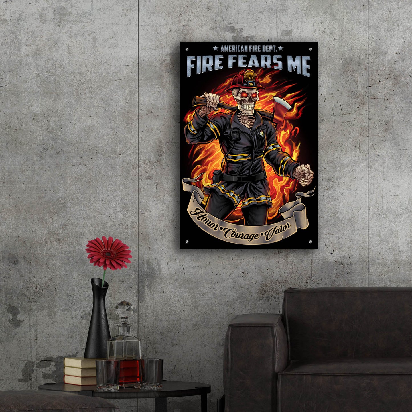 Epic Art 'Firefighter Template' by Flyland Designs, Acrylic Glass Wall Art,24x36