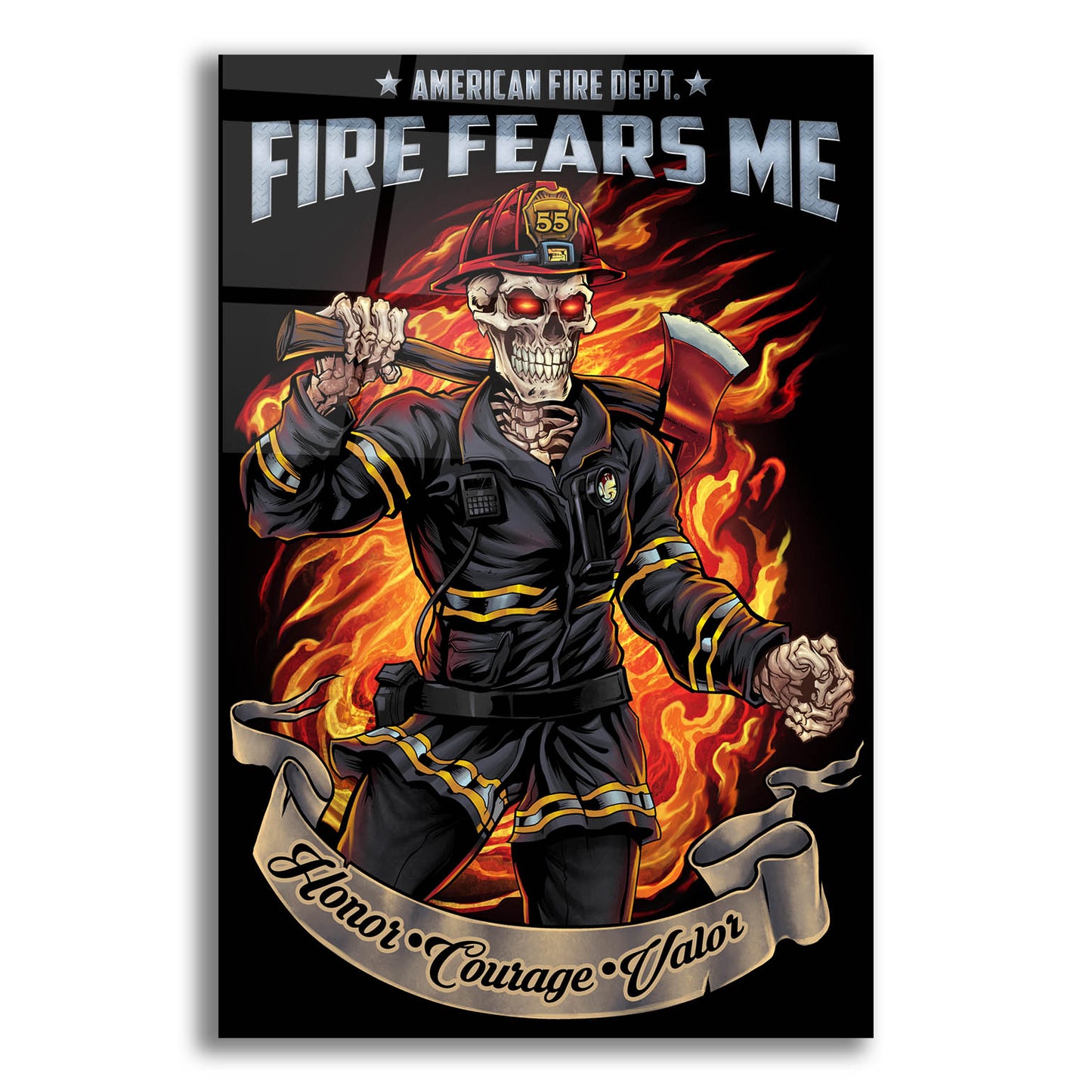 Epic Art 'Firefighter Template' by Flyland Designs, Acrylic Glass Wall Art