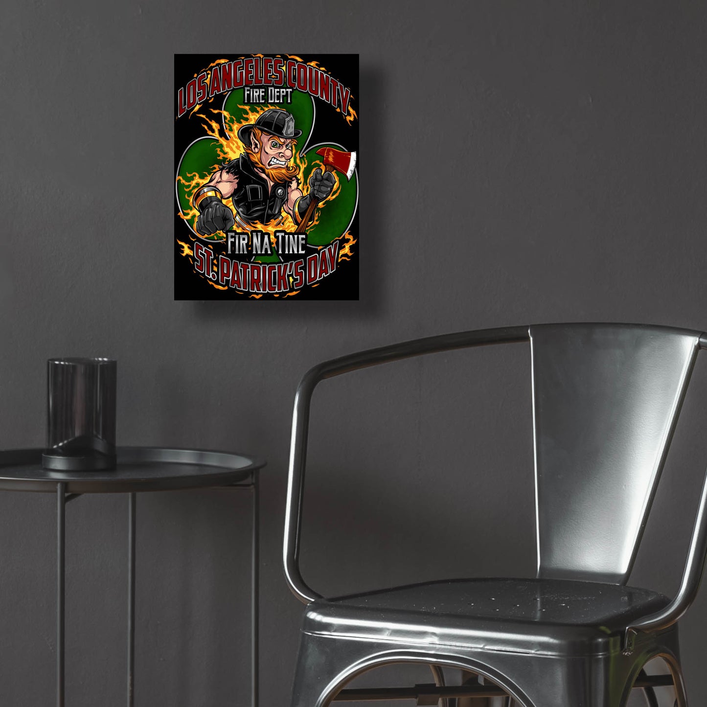 Epic Art 'Leprechaun fire-fighter 2016' by Flyland Designs, Acrylic Glass Wall Art,12x16