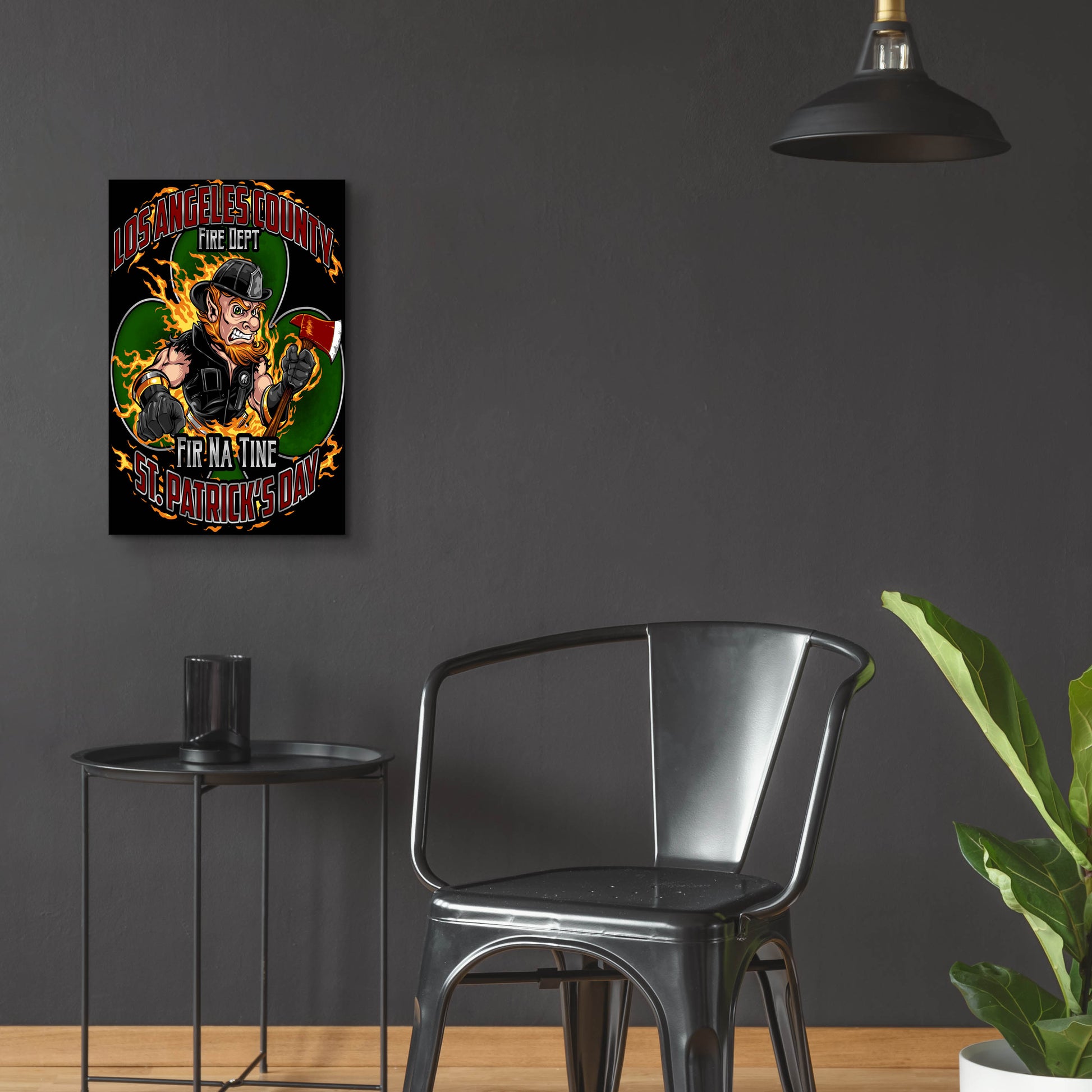 Epic Art 'Leprechaun fire-fighter 2016' by Flyland Designs, Acrylic Glass Wall Art,16x24