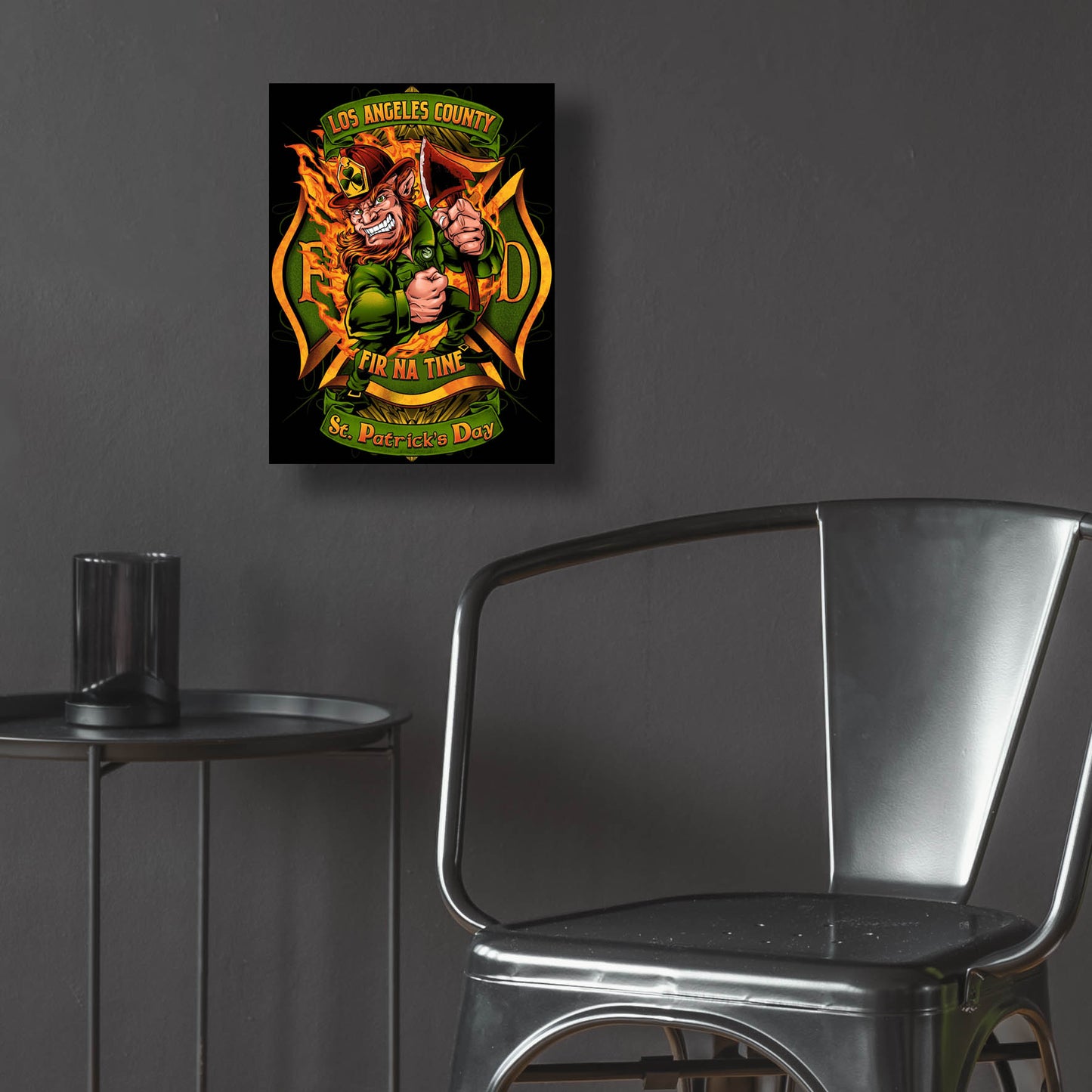 Epic Art 'Leprechuan fire-fighter 2' by Flyland Designs, Acrylic Glass Wall Art,12x16