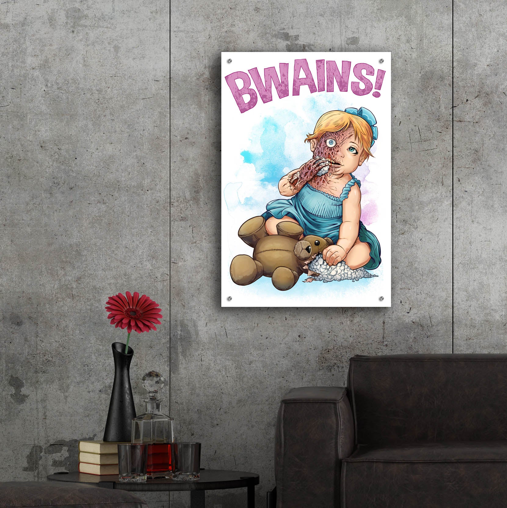 Epic Art 'Bwains DBH' by Flyland Designs, Acrylic Glass Wall Art,24x36