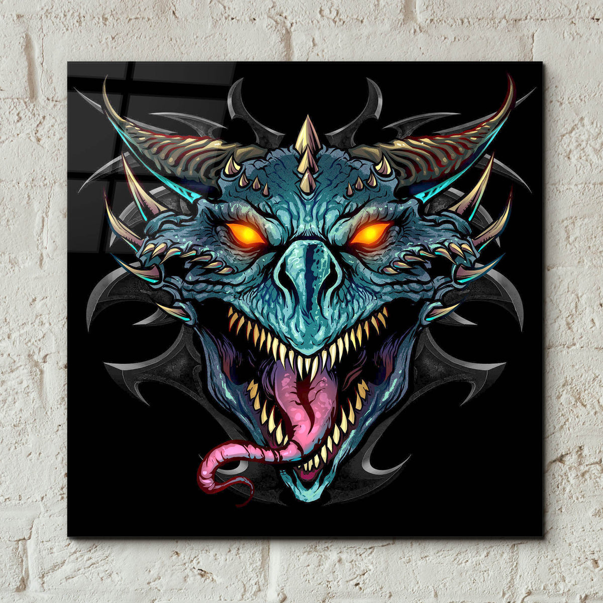 Epic Art 'Dragon Head' by Flyland Designs, Acrylic Glass Wall Art,12x12