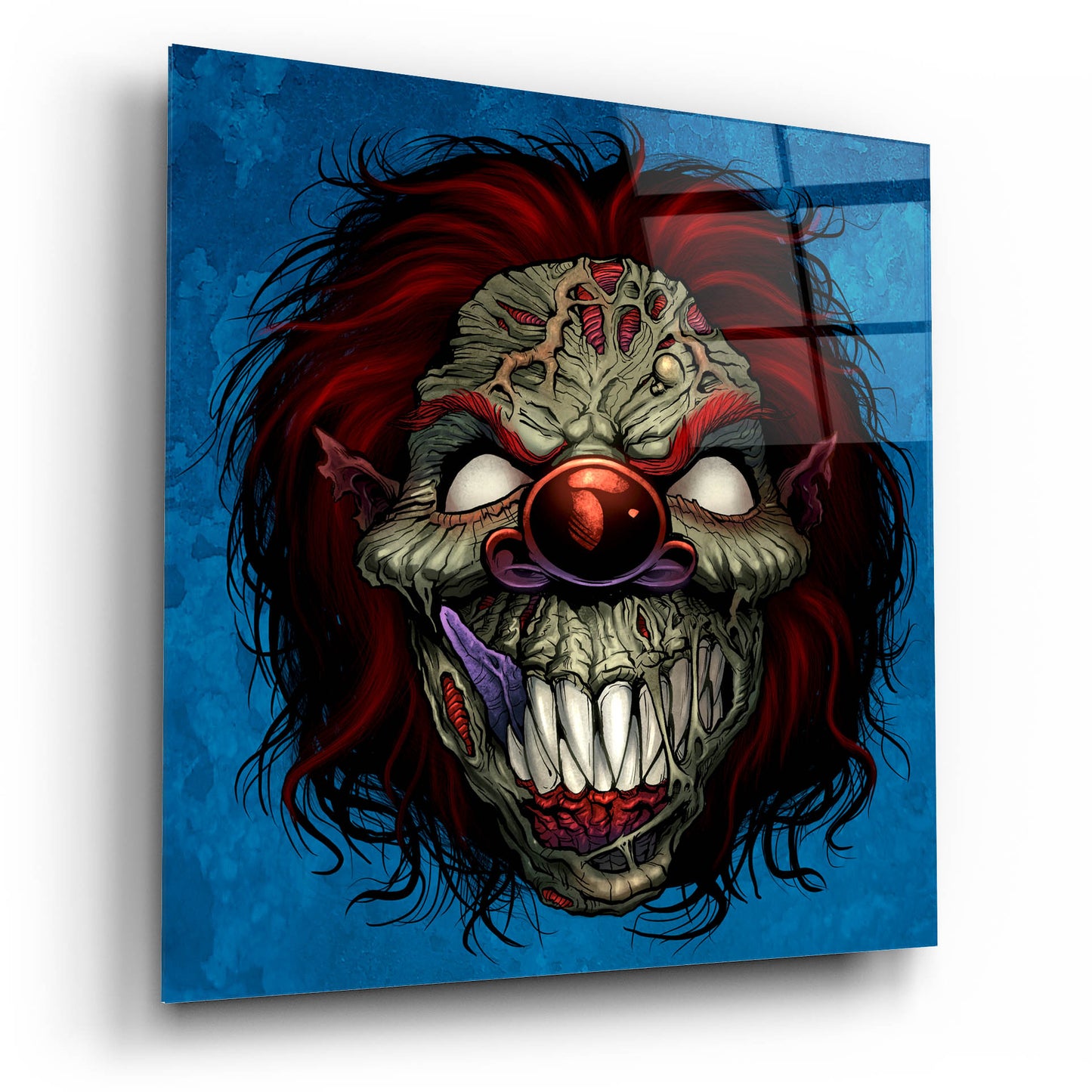 Epic Art 'Evil Clown 1' by Flyland Designs, Acrylic Glass Wall Art,12x12