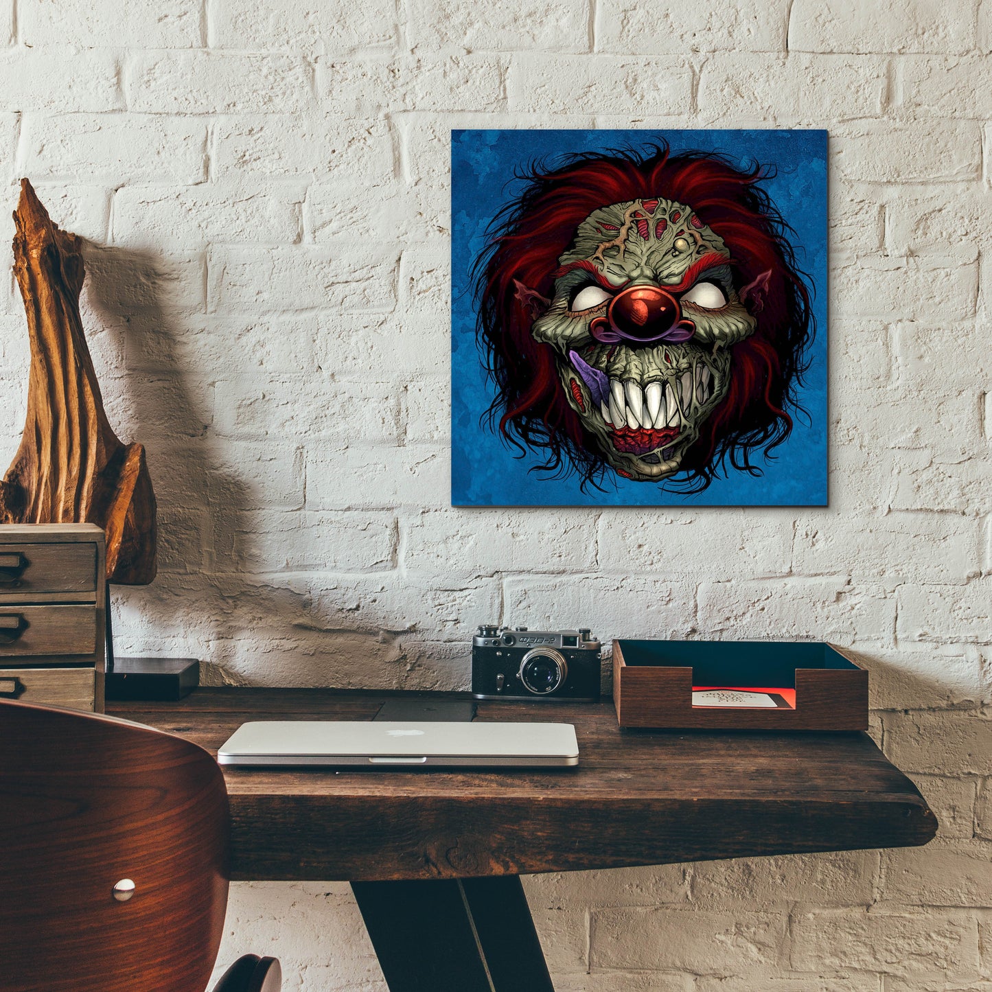 Epic Art 'Evil Clown 1' by Flyland Designs, Acrylic Glass Wall Art,12x12