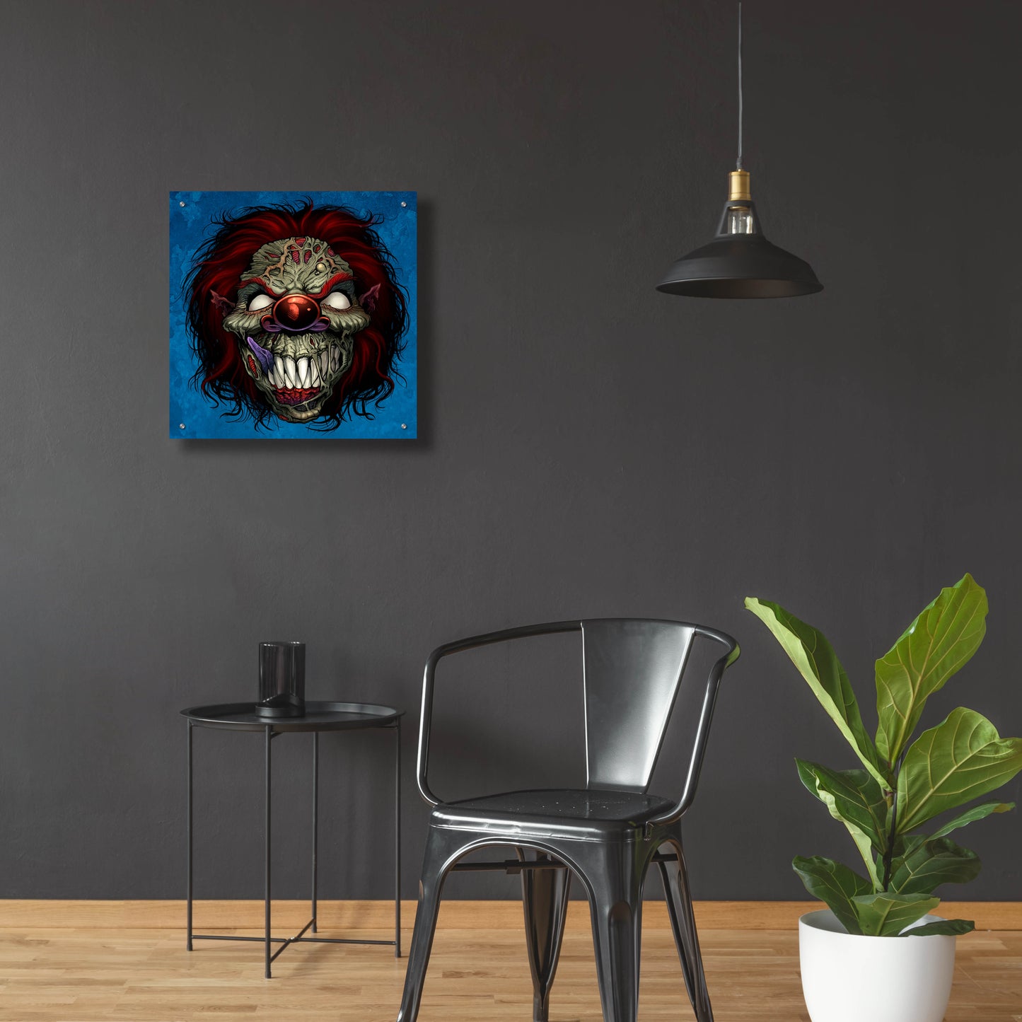 Epic Art 'Evil Clown 1' by Flyland Designs, Acrylic Glass Wall Art,24x24