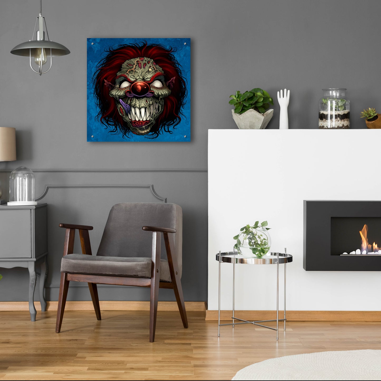 Epic Art 'Evil Clown 1' by Flyland Designs, Acrylic Glass Wall Art,24x24