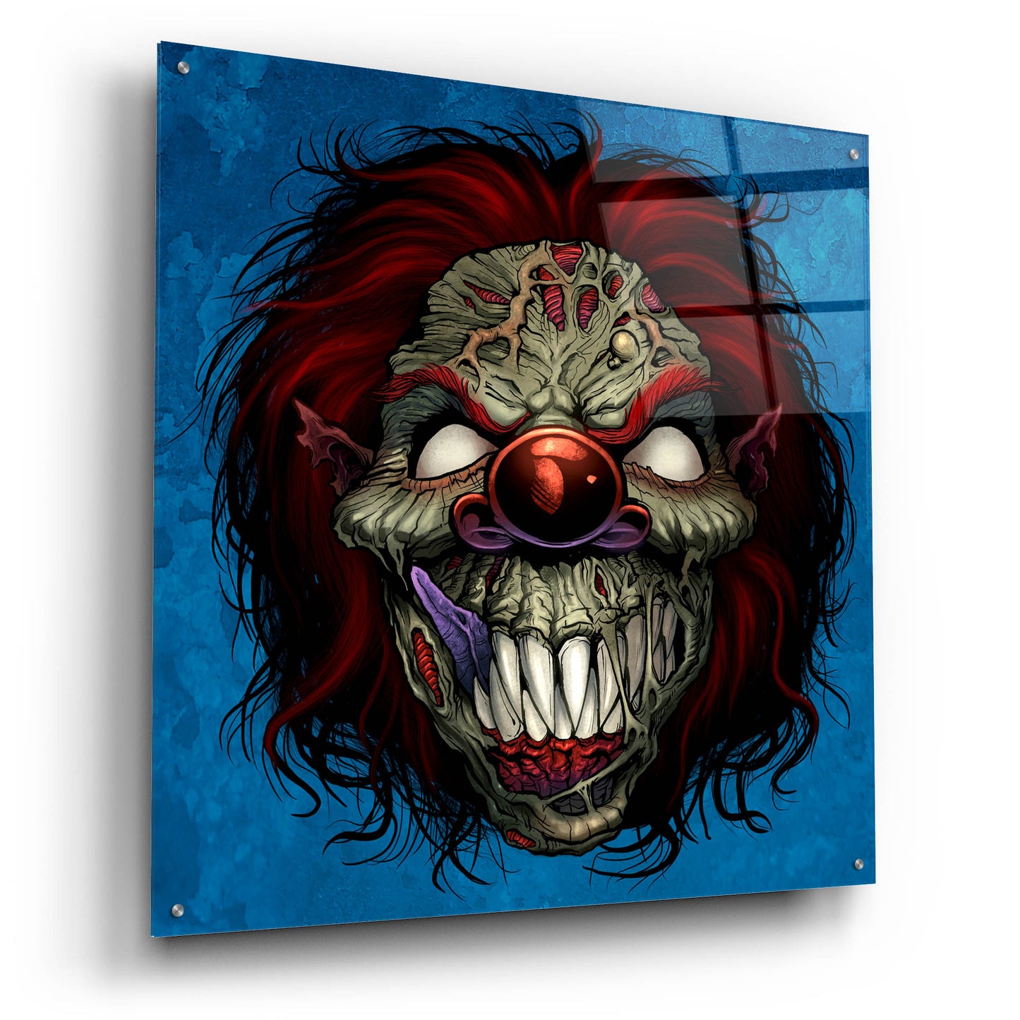 Epic Art 'Evil Clown 1' by Flyland Designs, Acrylic Glass Wall Art,36x36