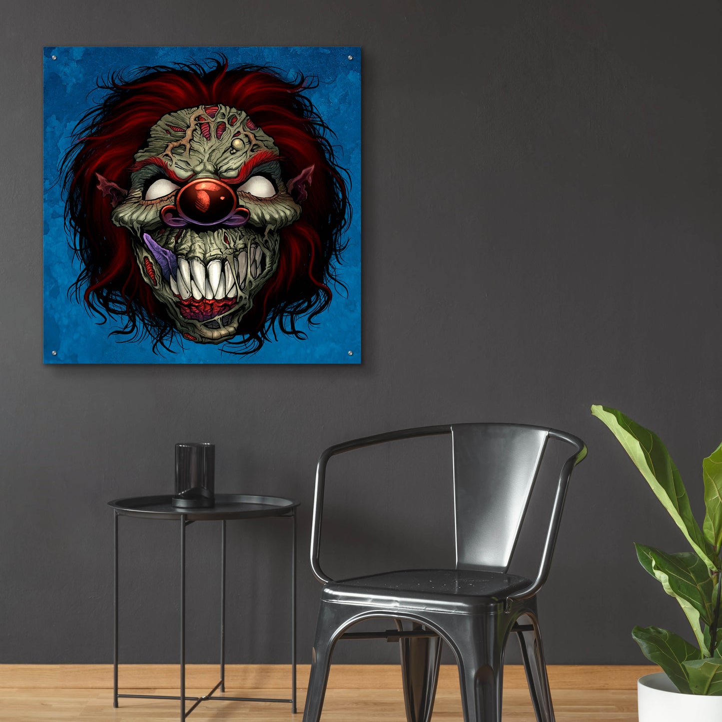 Epic Art 'Evil Clown 1' by Flyland Designs, Acrylic Glass Wall Art,36x36