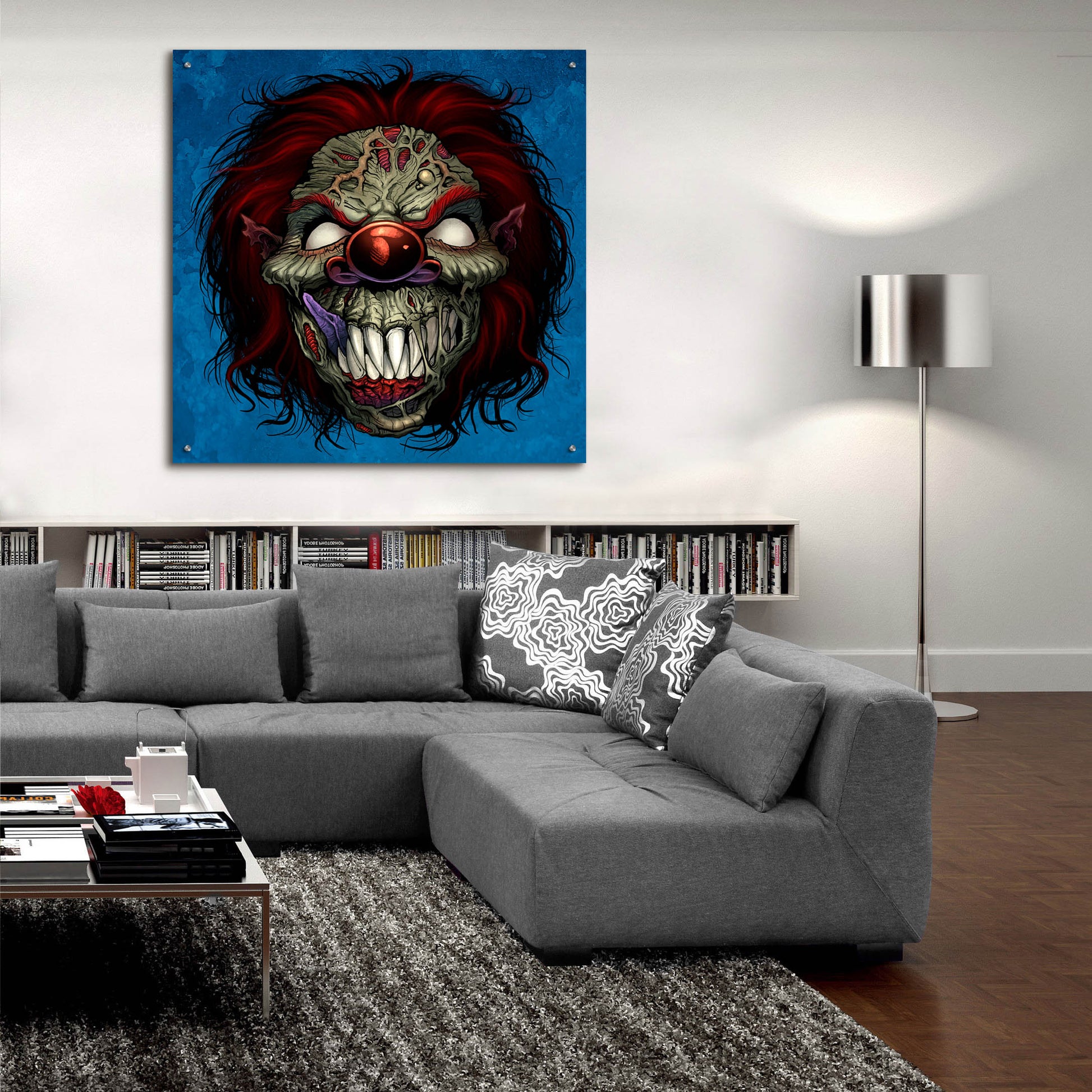 Epic Art 'Evil Clown 1' by Flyland Designs, Acrylic Glass Wall Art,36x36