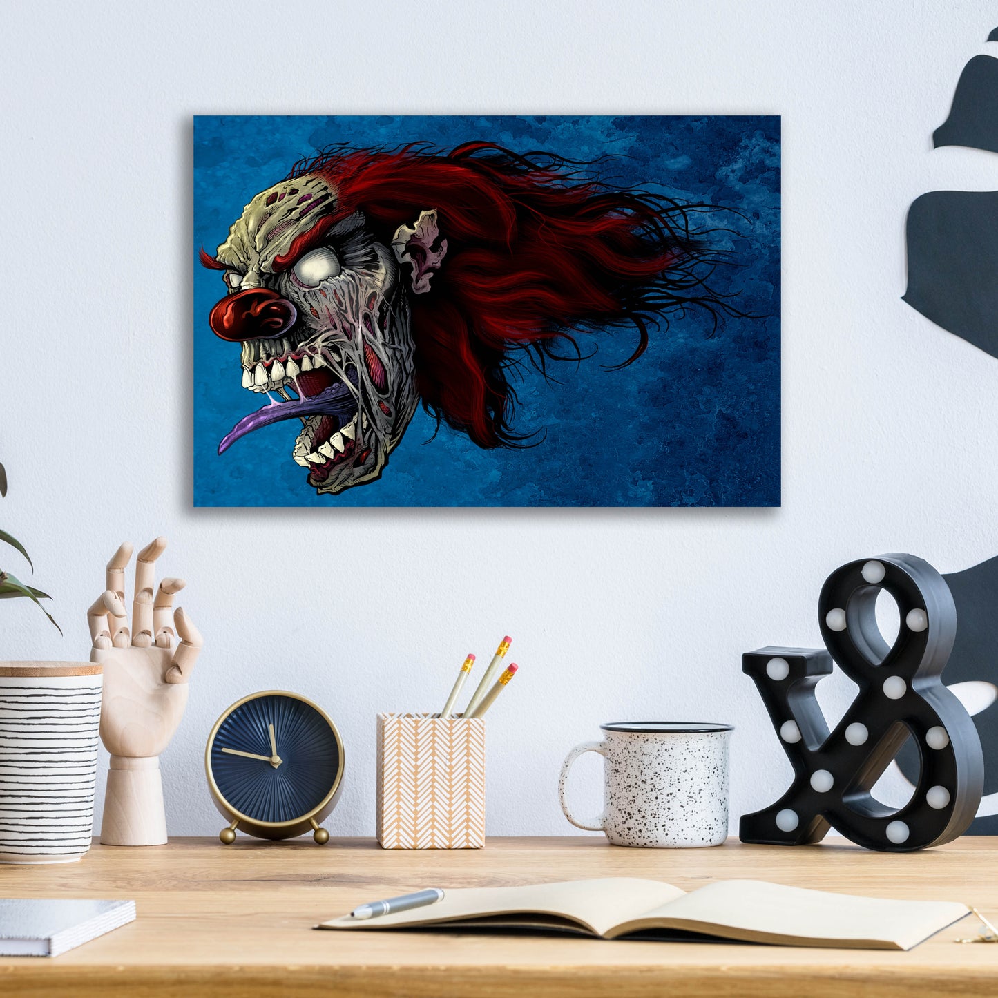 Epic Art 'Evil Clown 2' by Flyland Designs, Acrylic Glass Wall Art,16x12