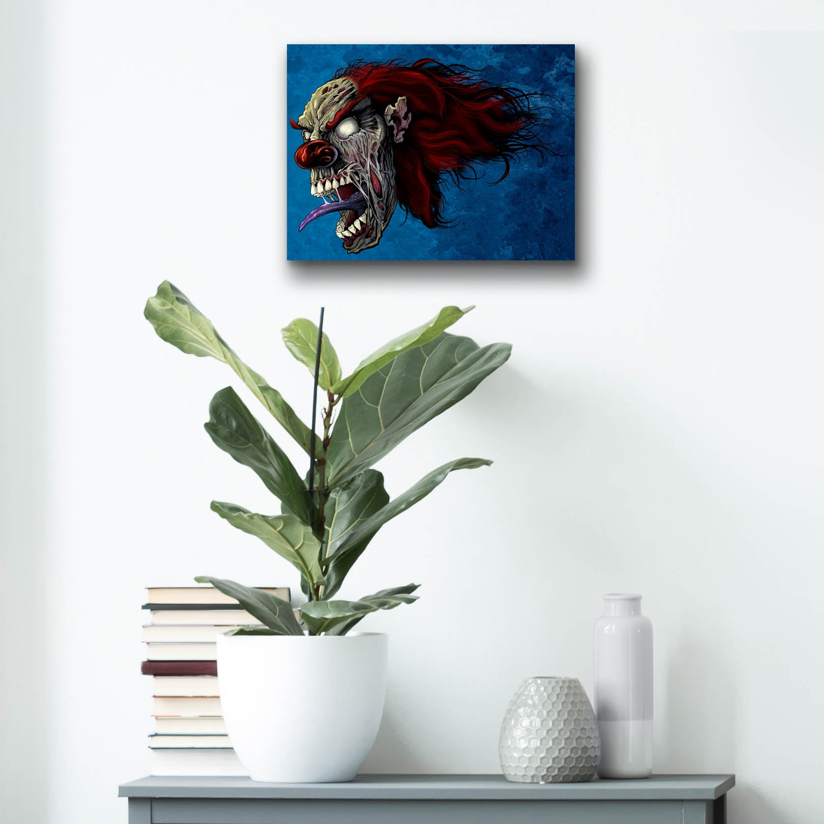 Epic Art 'Evil Clown 2' by Flyland Designs, Acrylic Glass Wall Art,16x12