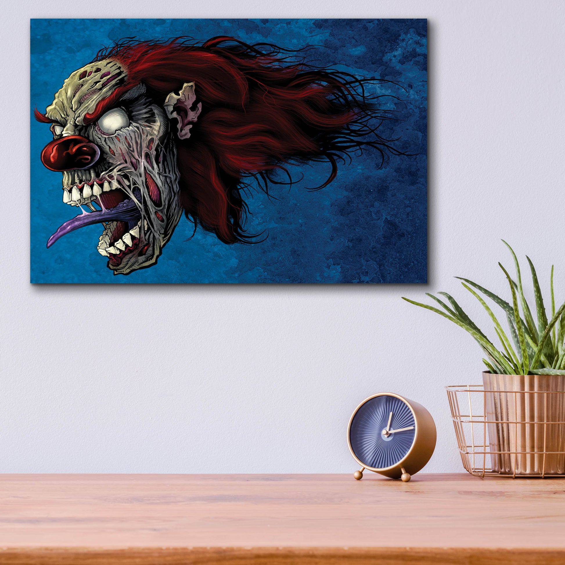 Epic Art 'Evil Clown 2' by Flyland Designs, Acrylic Glass Wall Art,16x12