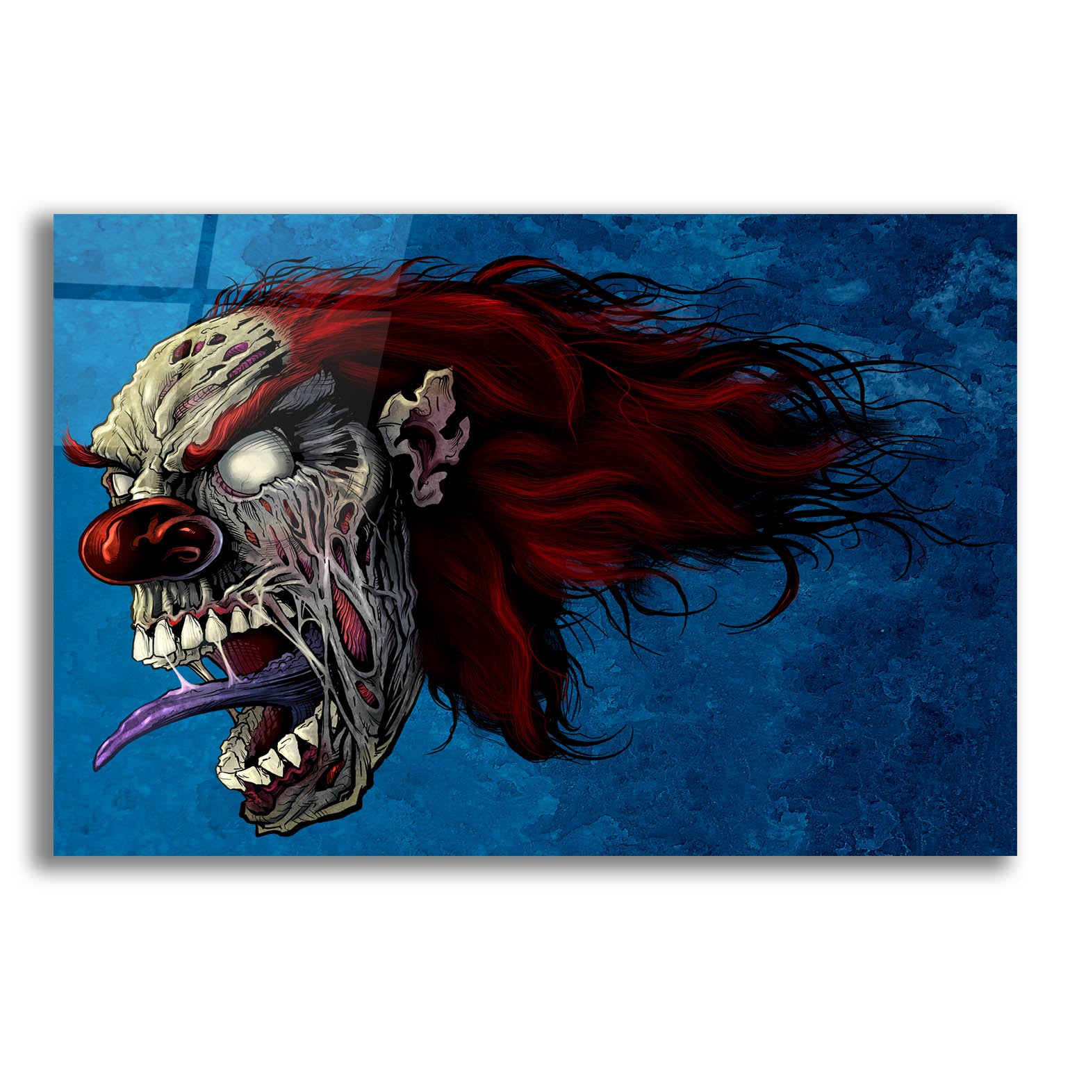 Epic Art 'Evil Clown 2' by Flyland Designs, Acrylic Glass Wall Art,16x12